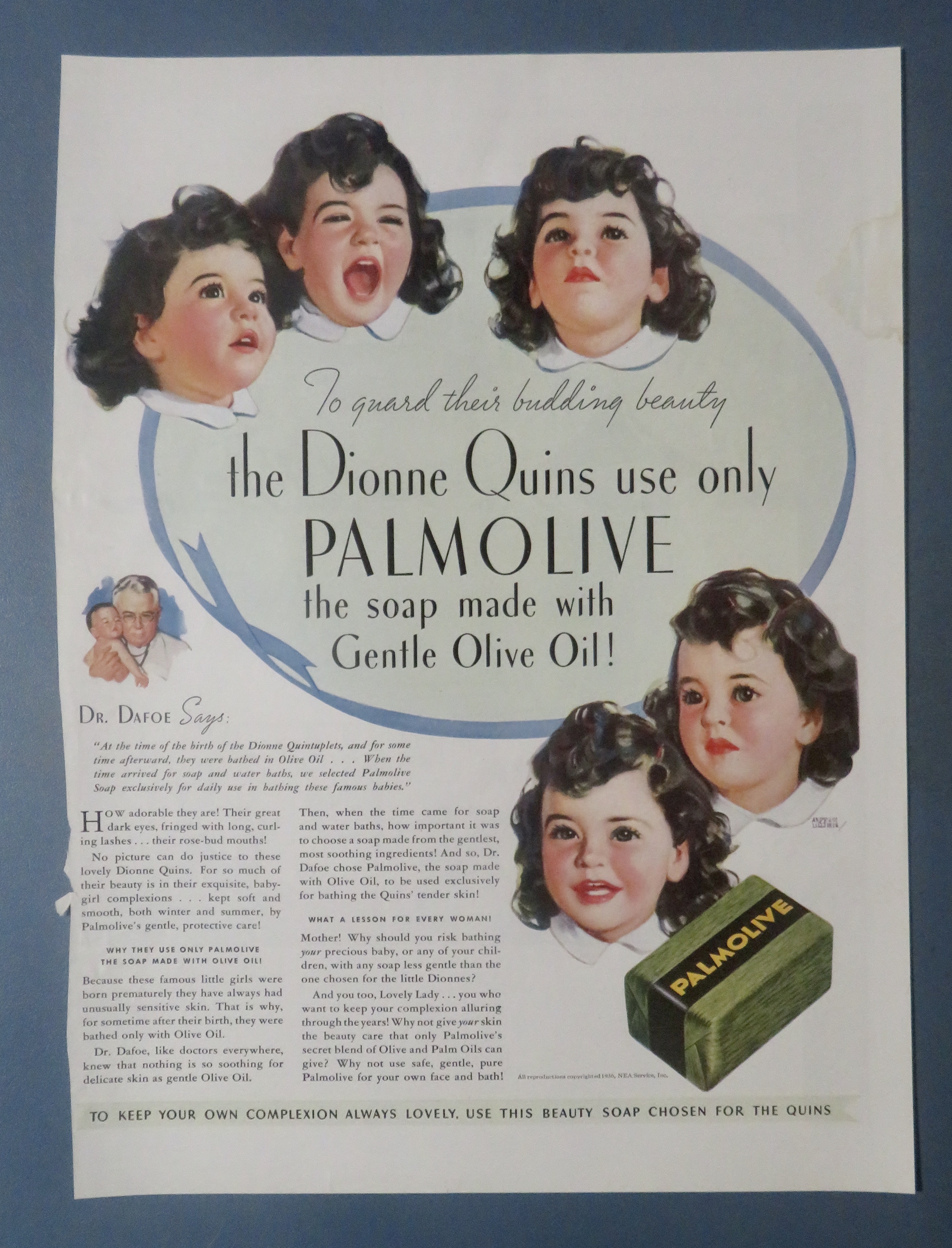 1936 Palmolive Soap with the Dionne Quintuplets