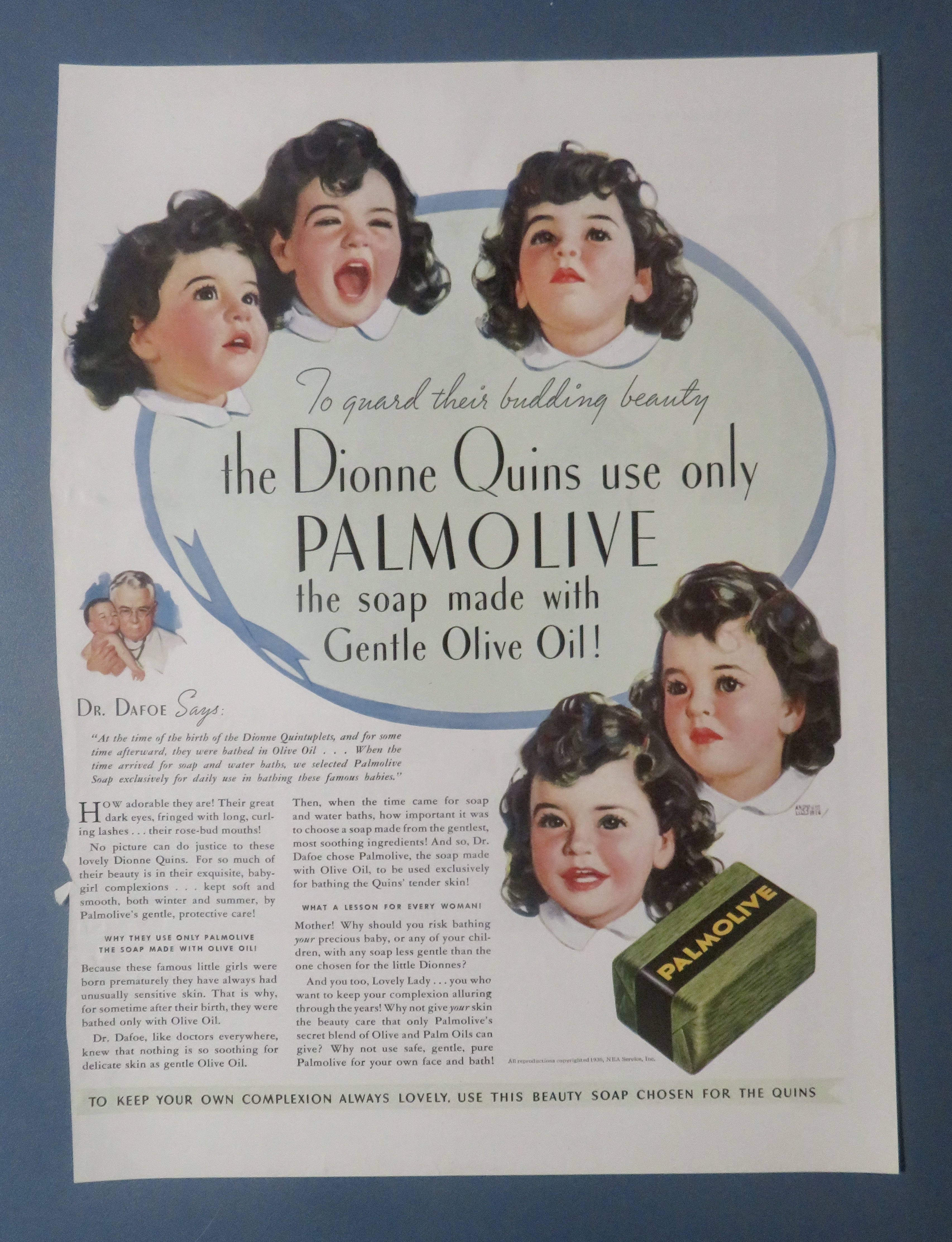 1936 Palmolive Soap with the Dionne Quintuplets