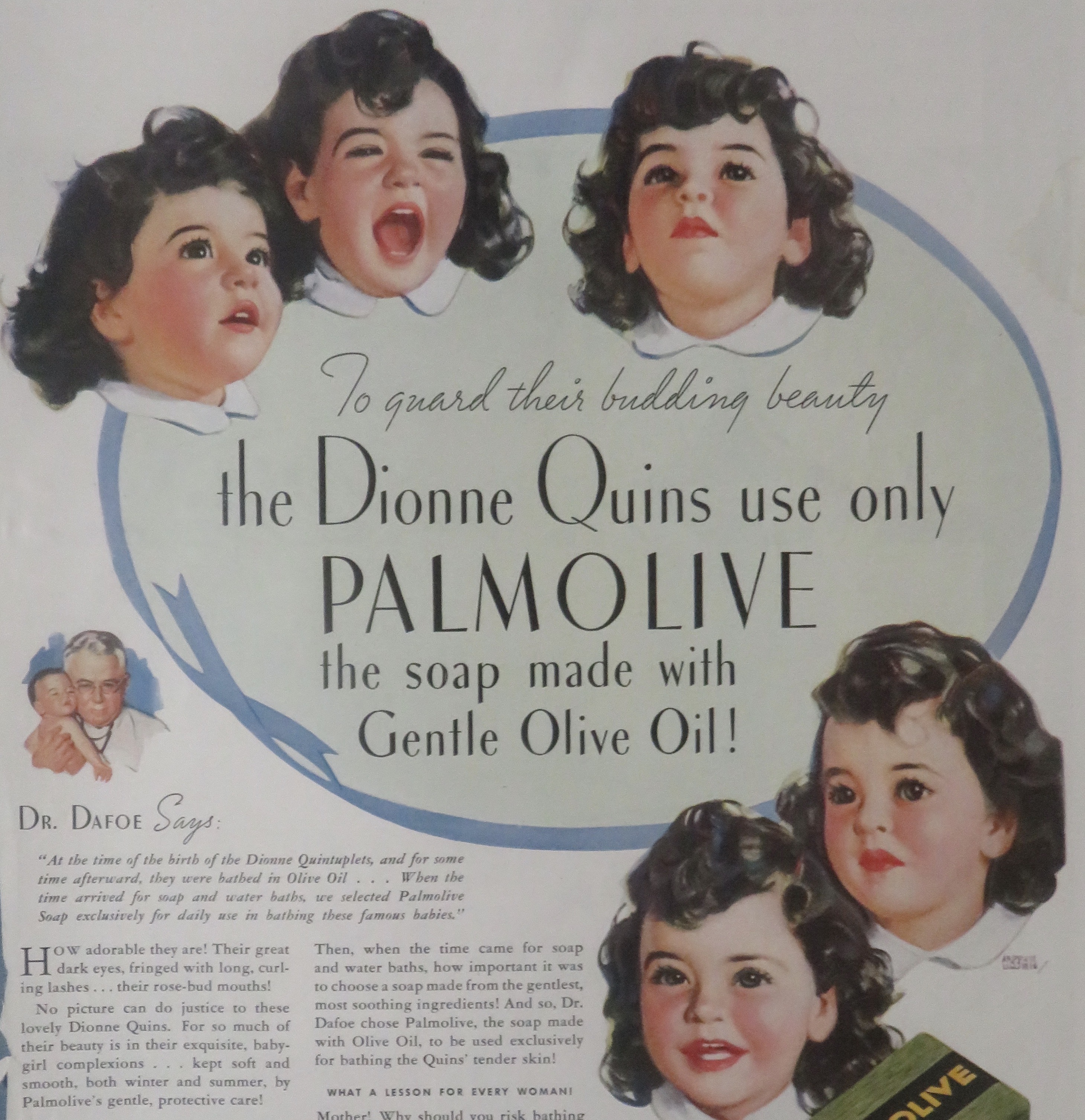 1936 Palmolive Soap with the Dionne Quintuplets