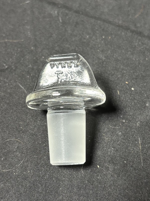 Vintage Pyrex Glass Stopper 19 Ground Taper Joint Solid Pennyhead Laboratory