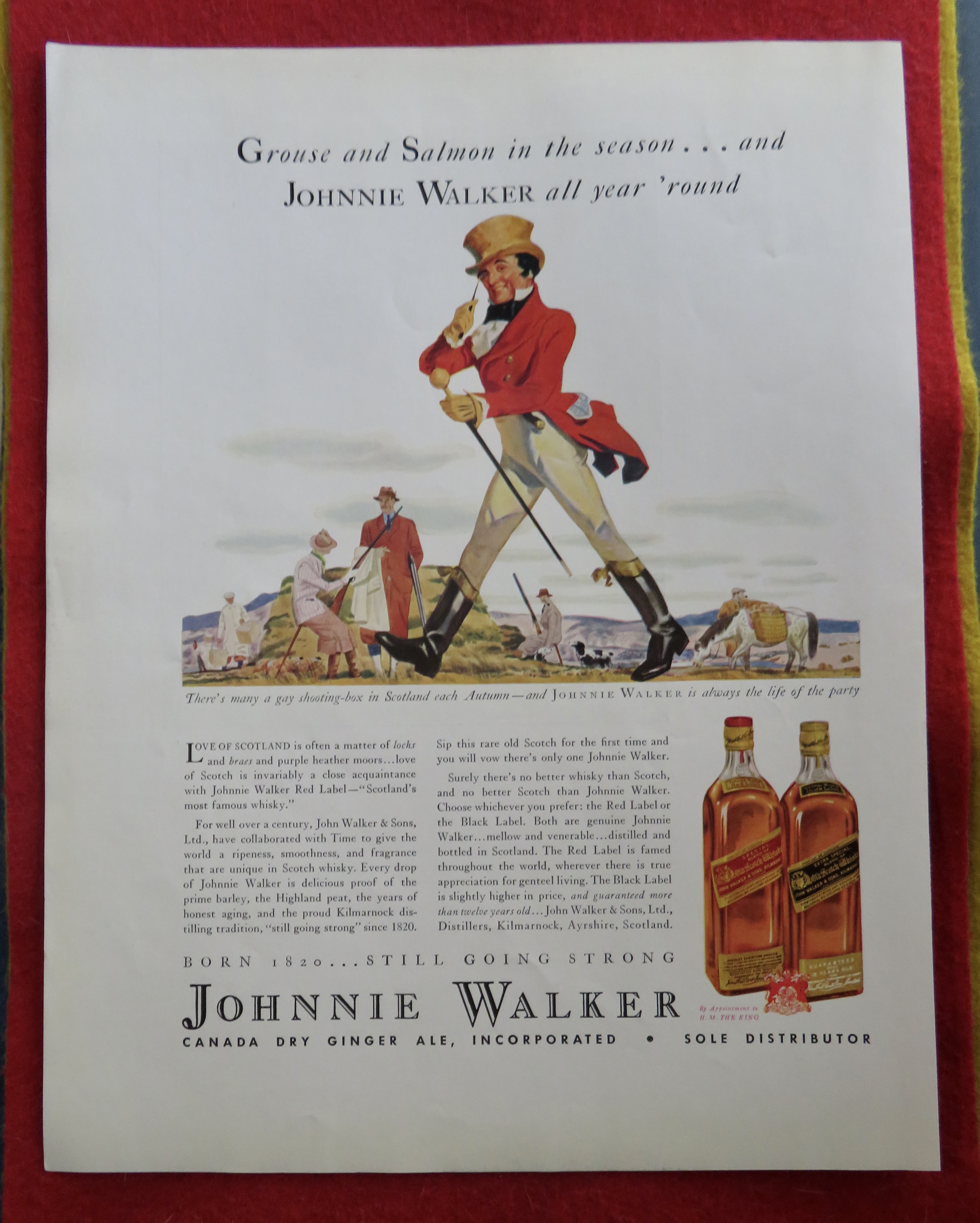 1934 Johnnie Walker Whiskey with Johnnie Walker