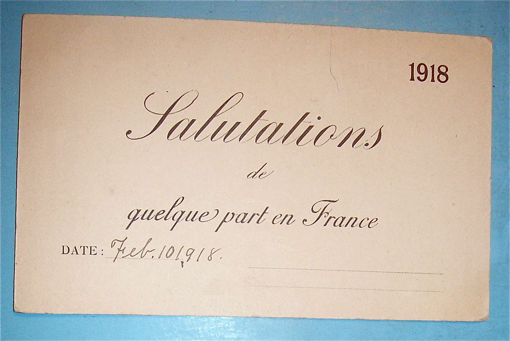 Salutations De Quelque Part En France Postcard