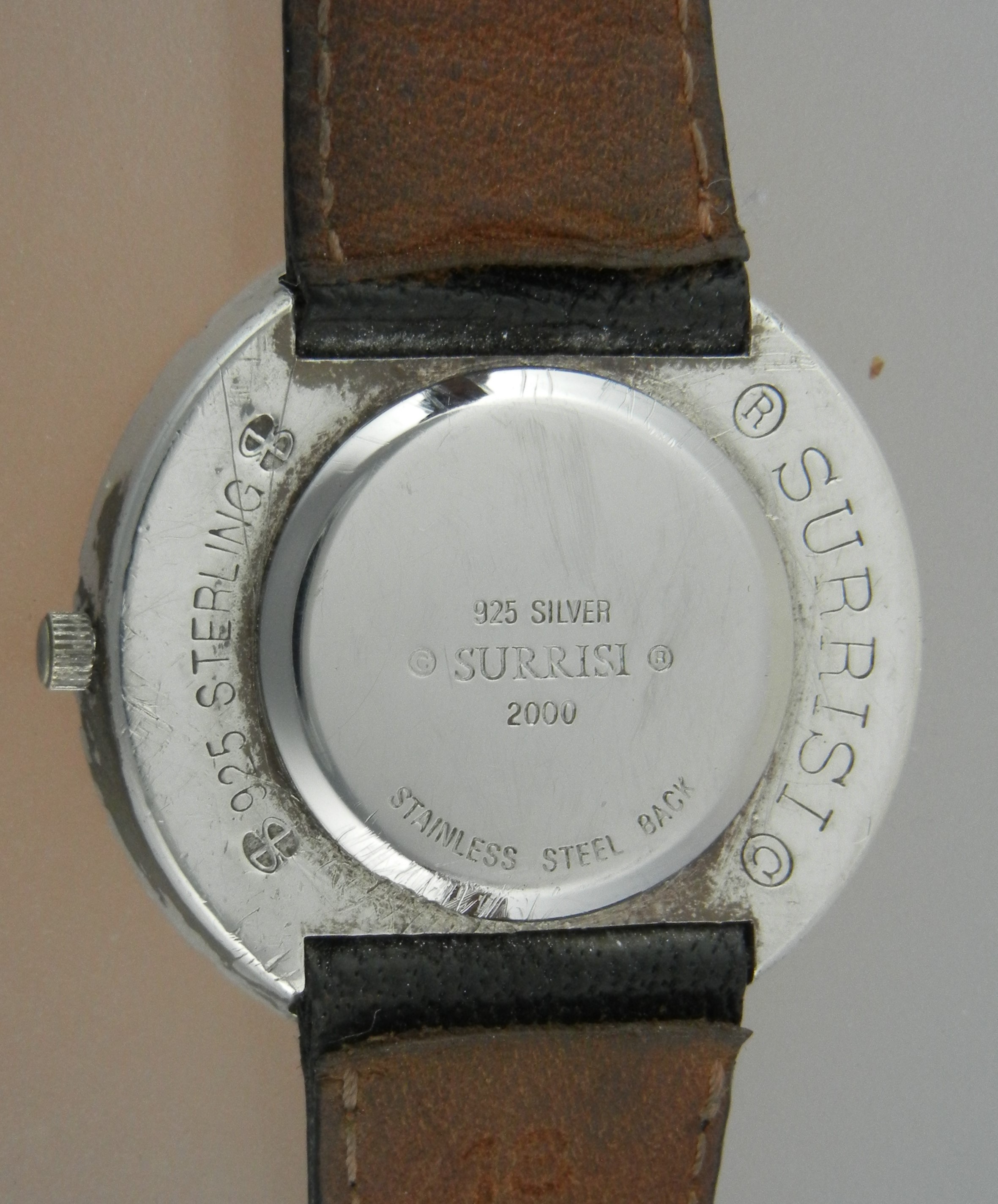 Surrisi Sterling Silver Jasper Onyx Mother Pearl Watch
