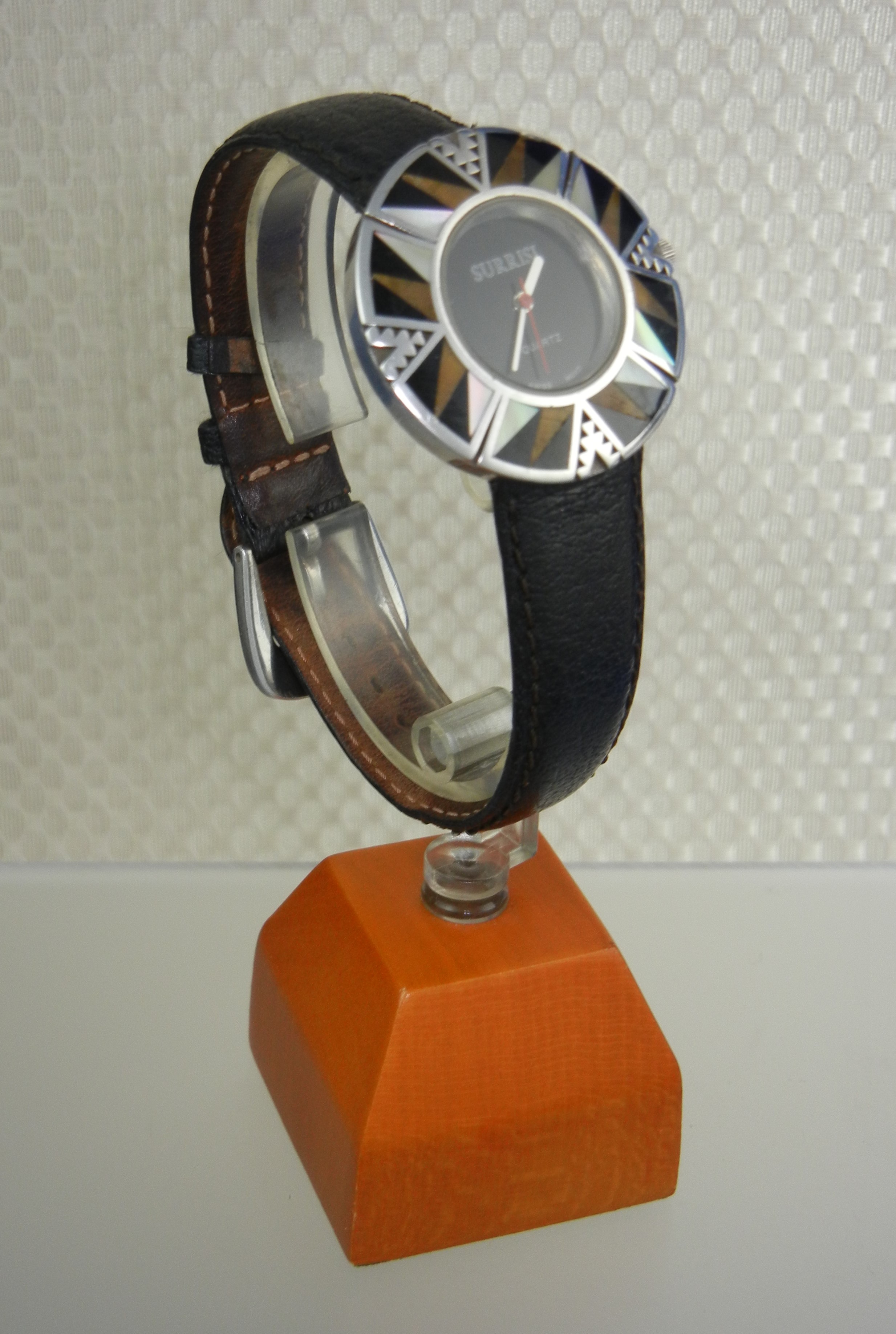 Surrisi Sterling Silver Jasper Onyx Mother Pearl Watch