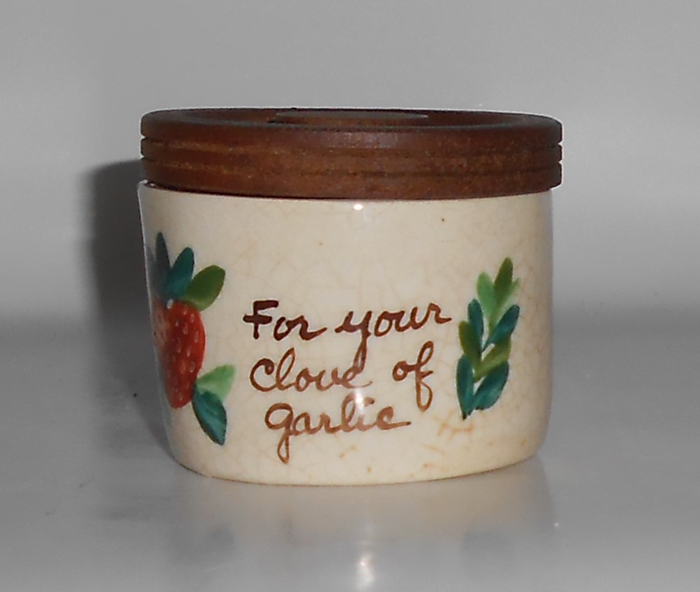 Bauer Pottery Strawberry Decorated Clove / Garlic Jar