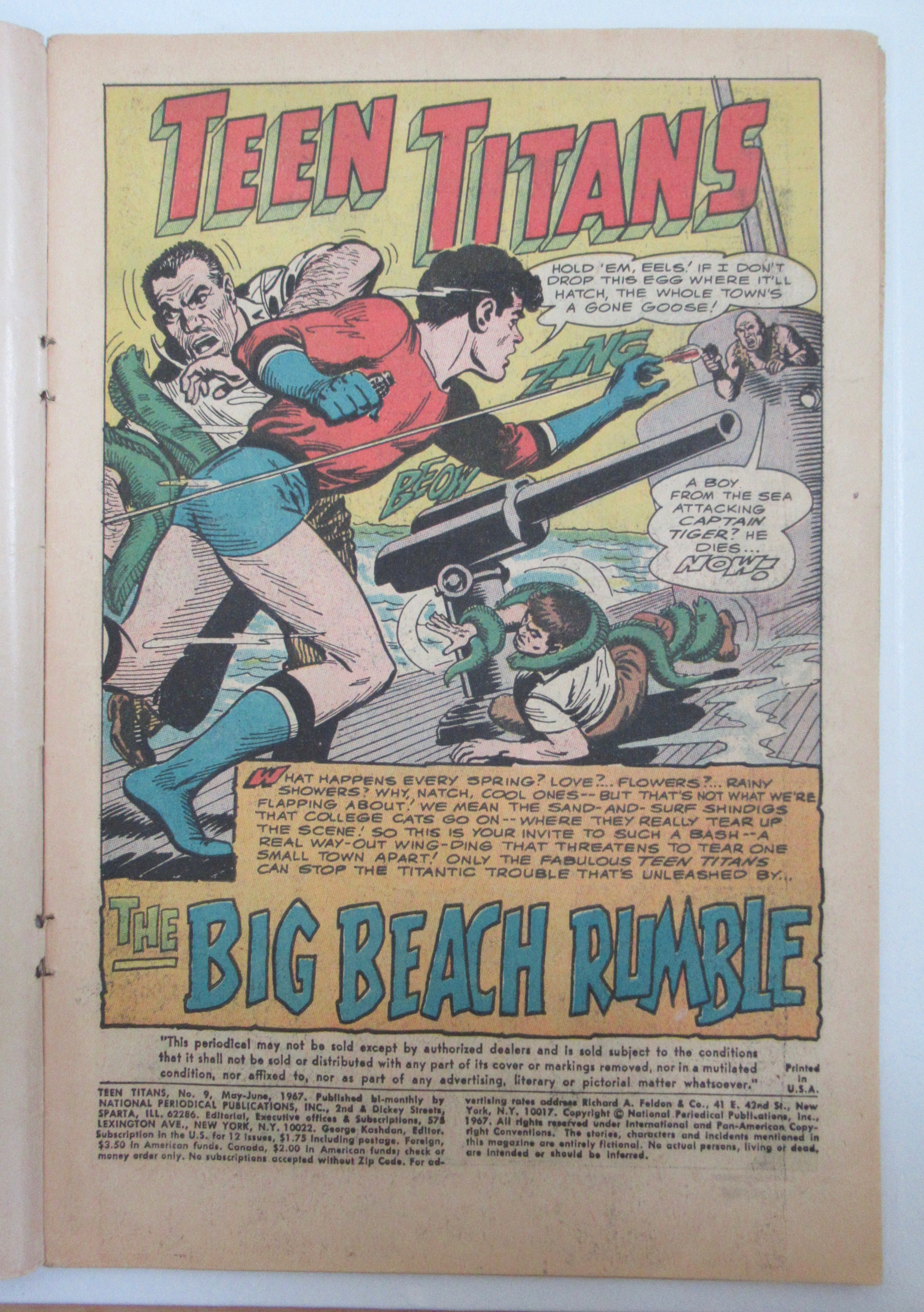 Teen Titans Comic May - June 1967 - Big Beach Rumble
