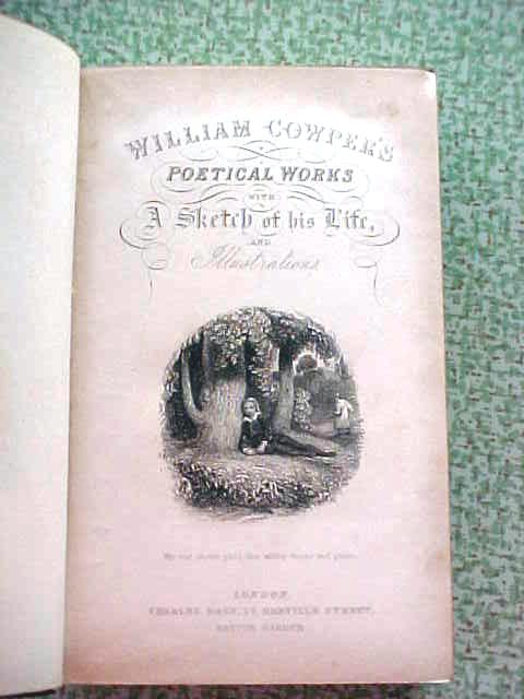 William Cowper Poetical Works Leather 1800's