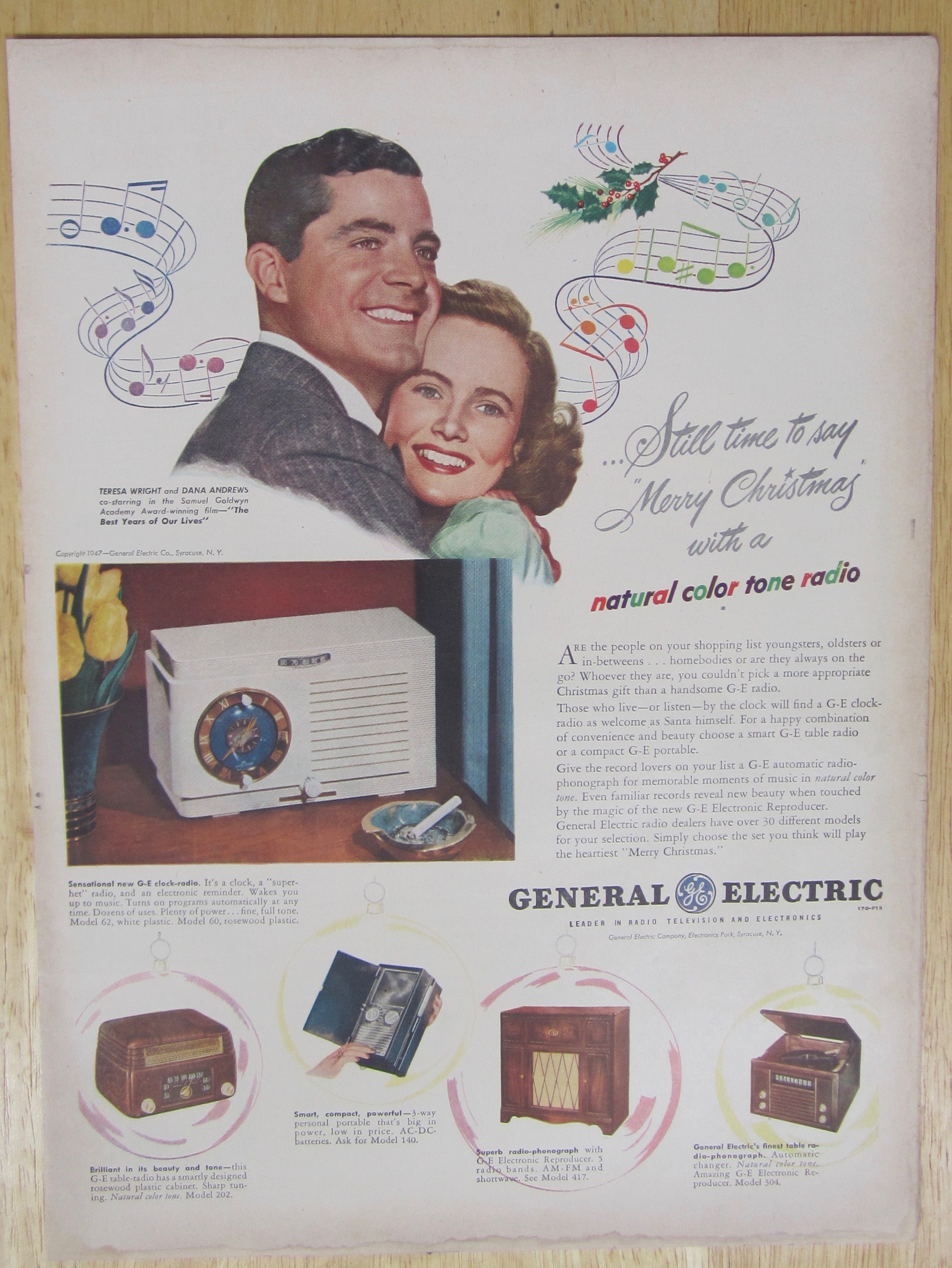 1947 General Electric Radio with T. Wright & D. Andrews