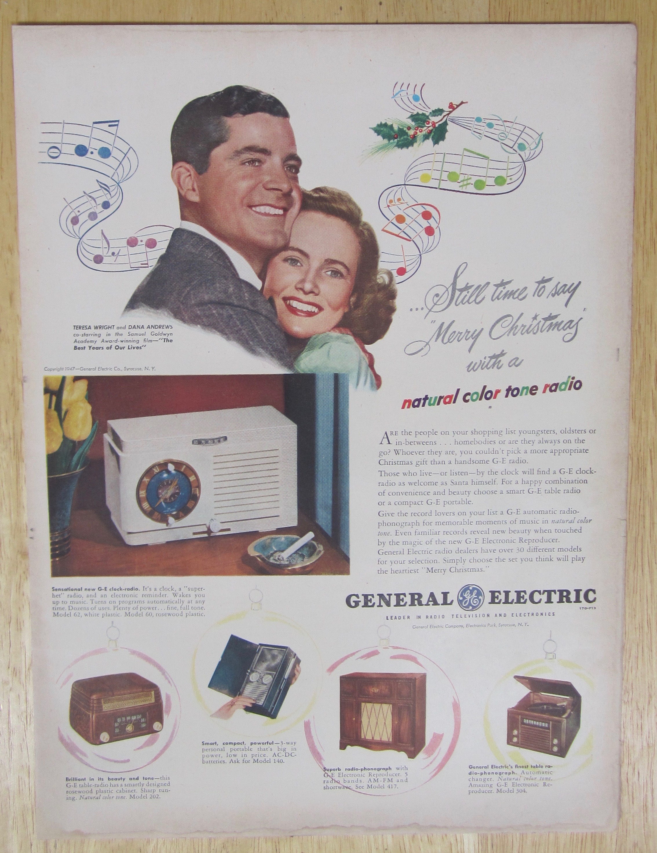 1947 General Electric Radio with T. Wright & D. Andrews