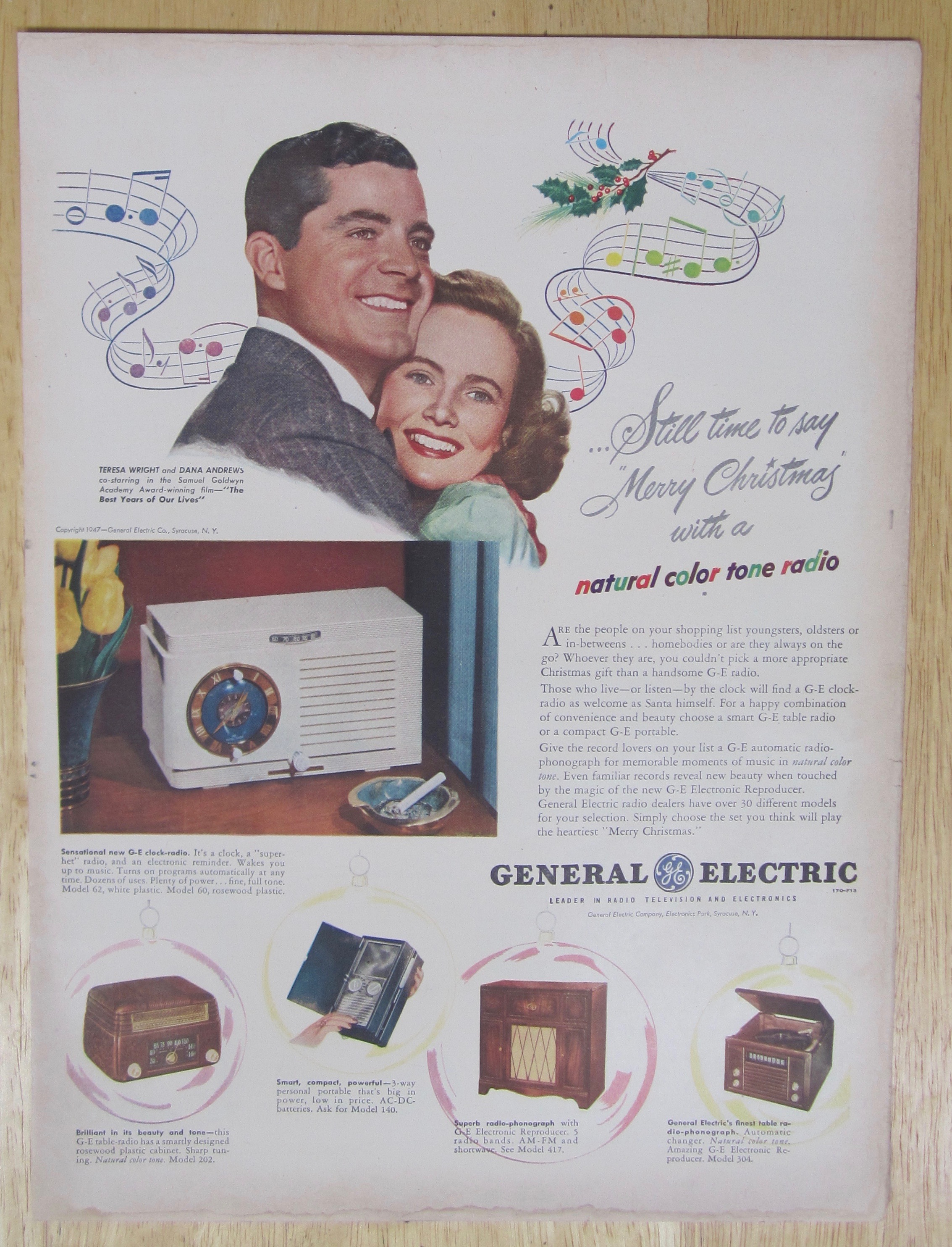 1947 General Electric Radio with T. Wright & D. Andrews