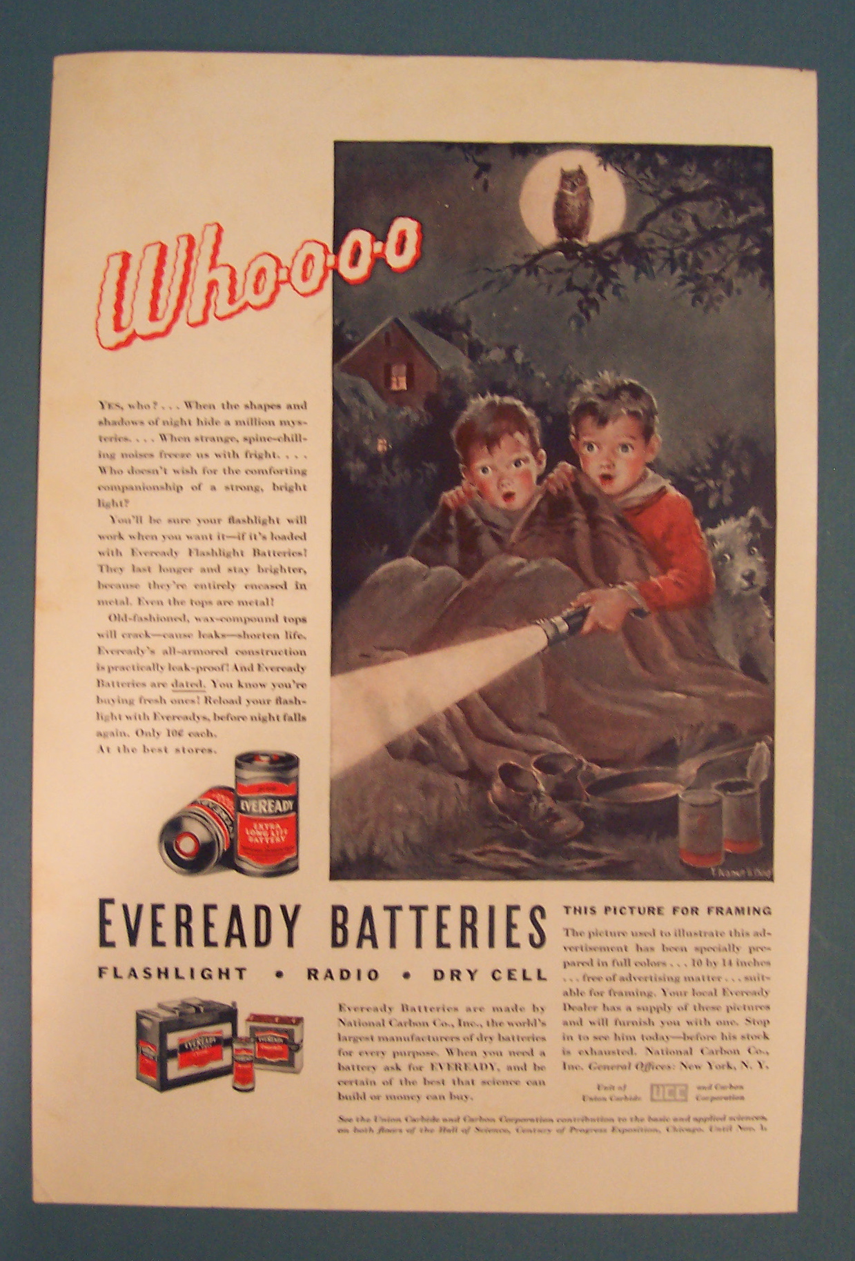 1933 Eveready Batteries with Two Scared Children