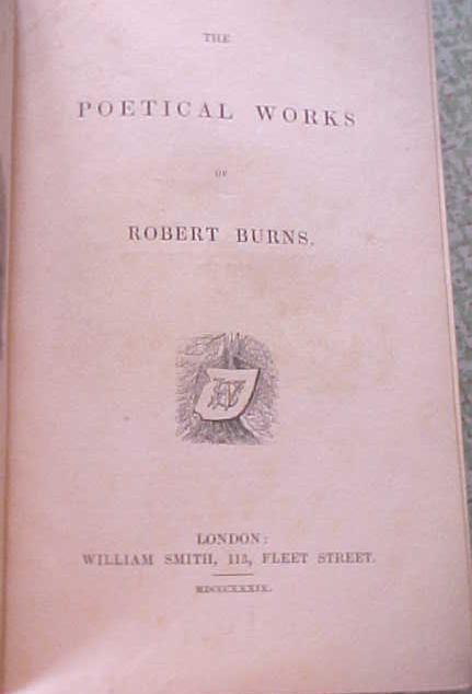 Robert Burns Poetical Works Leather 1839