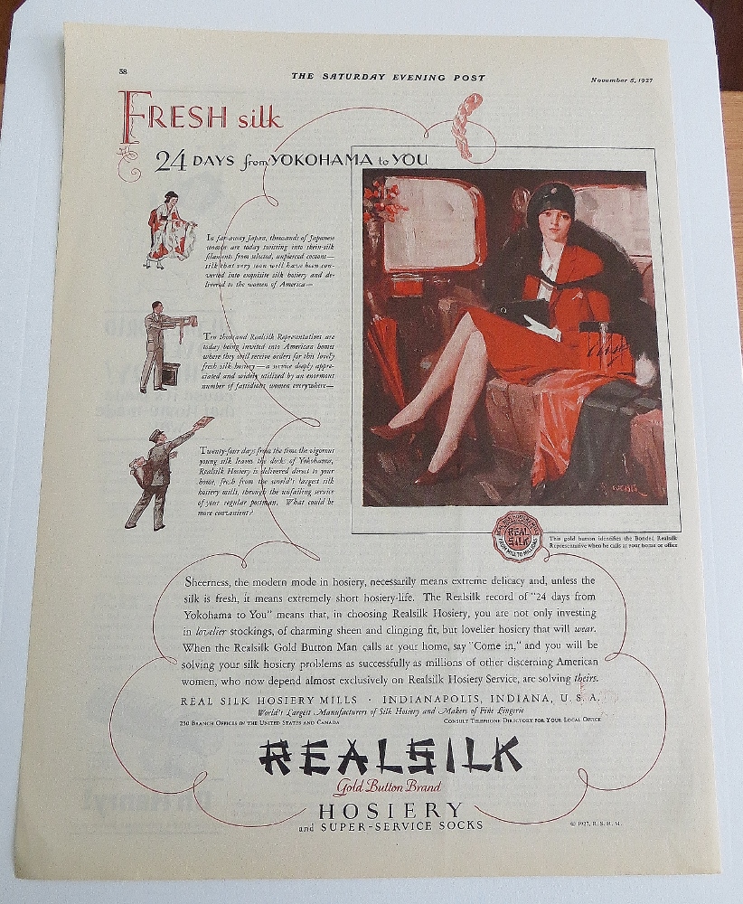 1927 Realsilk Hosiery With Woman Sitting In Car
