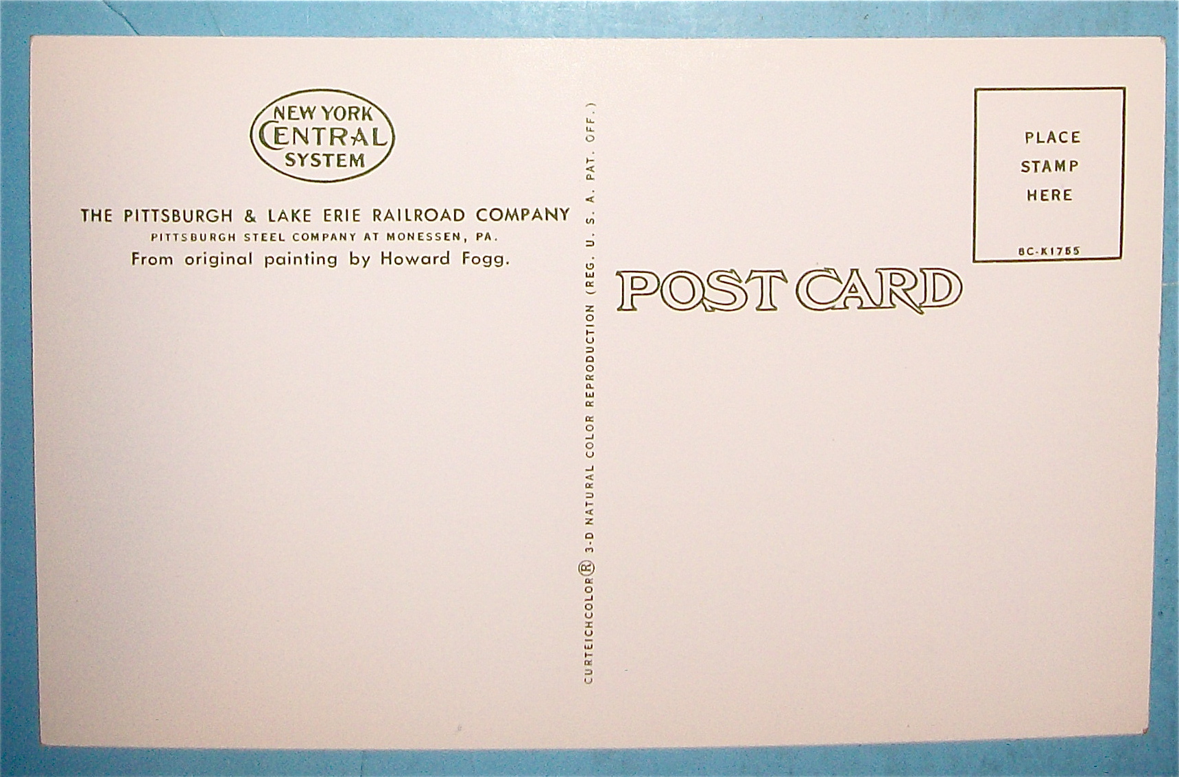 Pittsburgh Steel Company Railroad Postcard