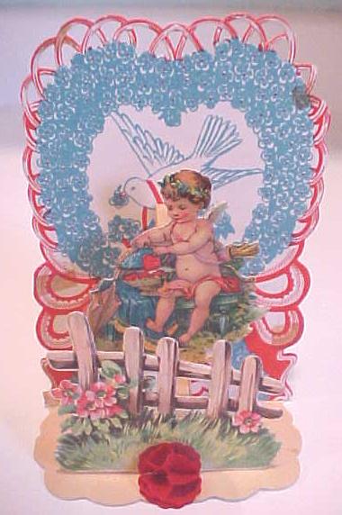 Fold Out Valentine Cherub Hearts Germany