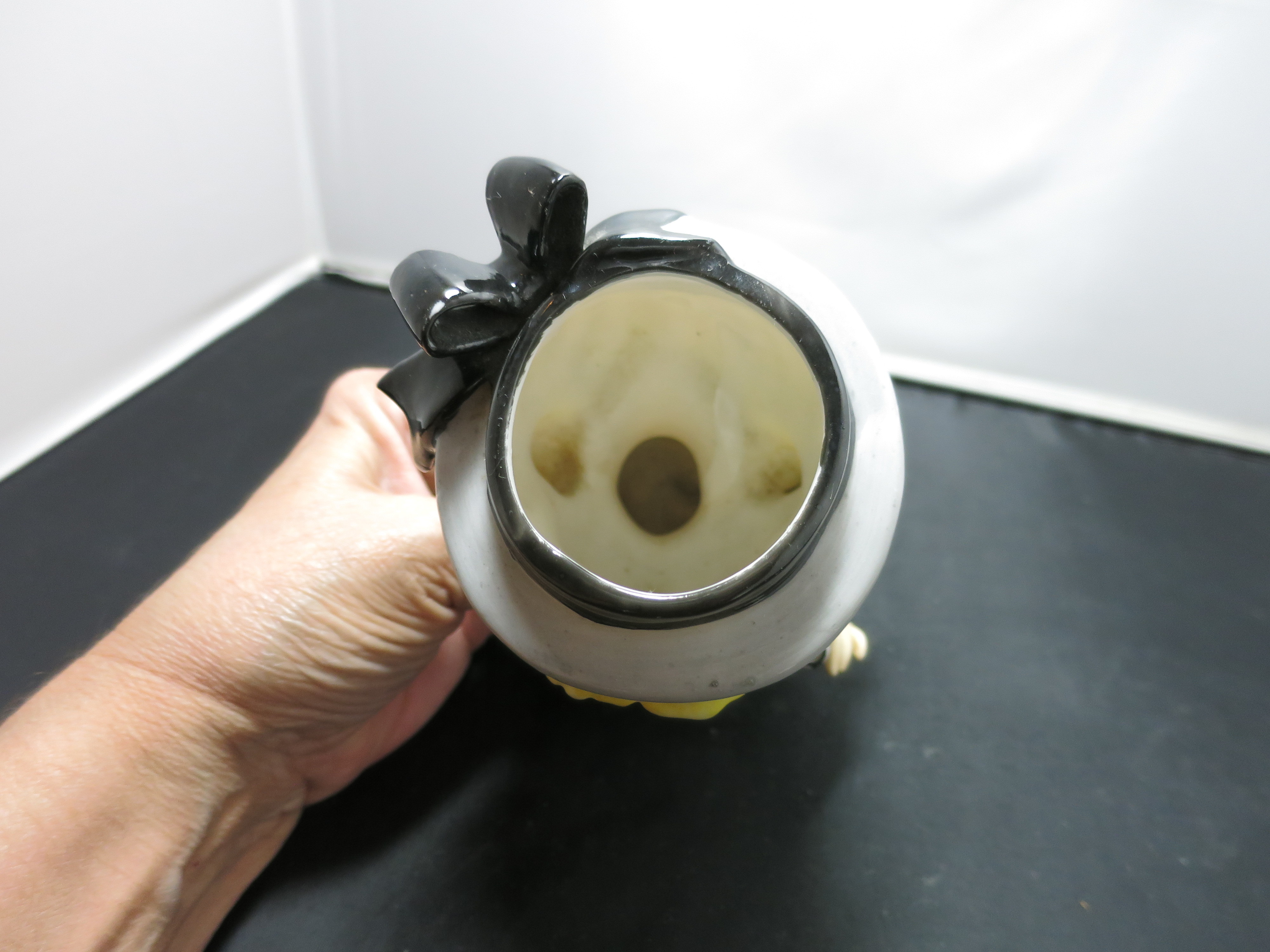 Vintage Napco Head Vase Pigtail Blonde Girl Lady Gray Dress