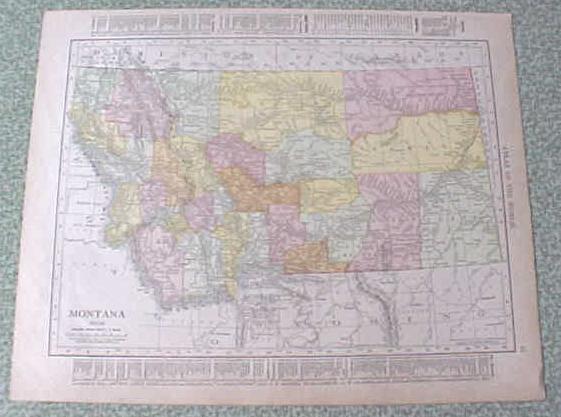 Map Idaho Montana 1912 Antique