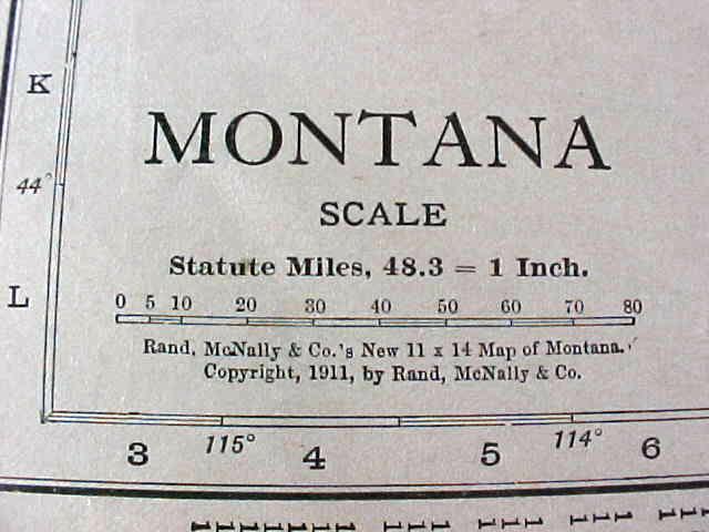 Map Idaho Montana 1912 Antique