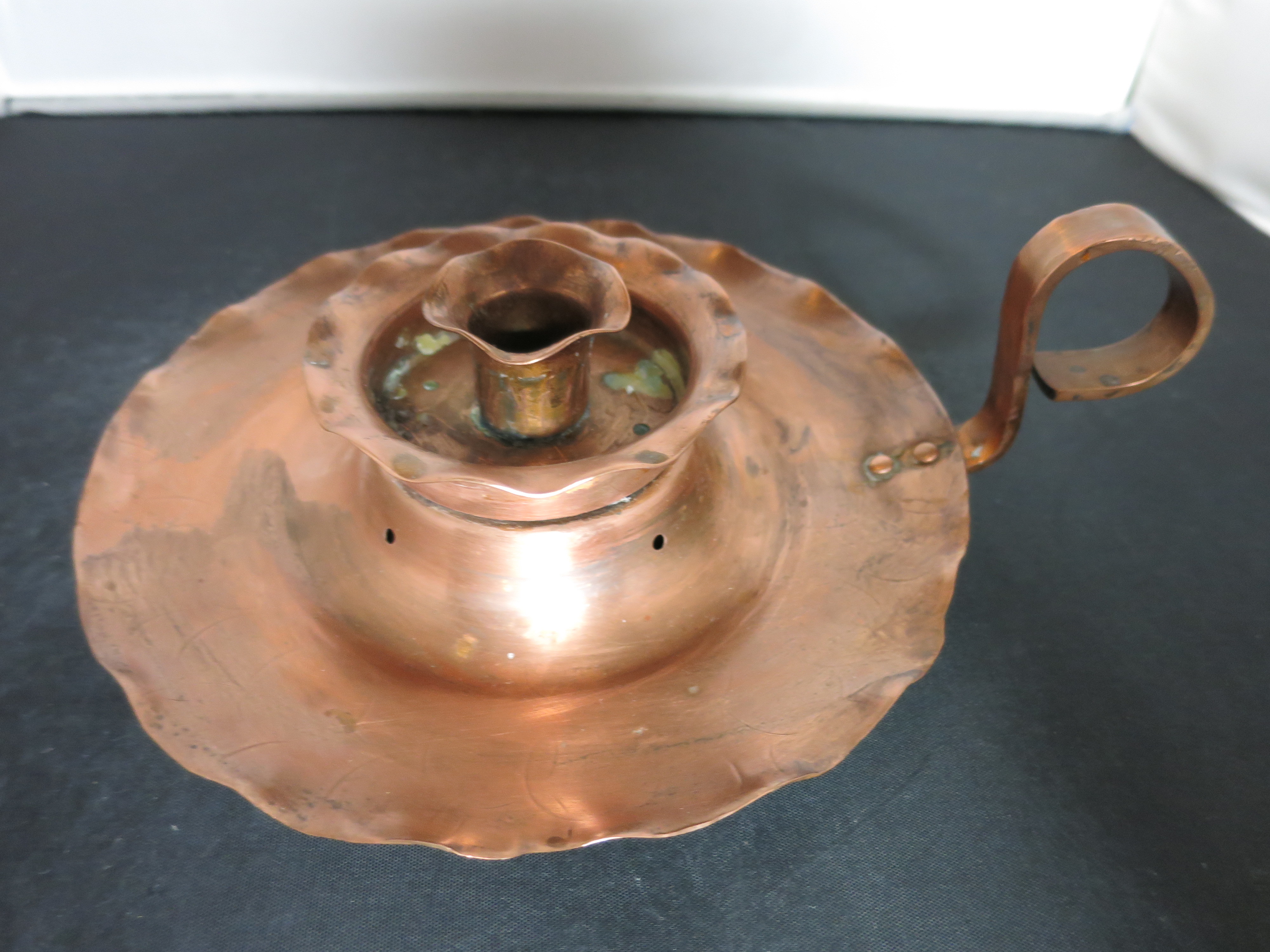 Fantasy Copperware Finger Candlestick Holder Hand Wrought Taper