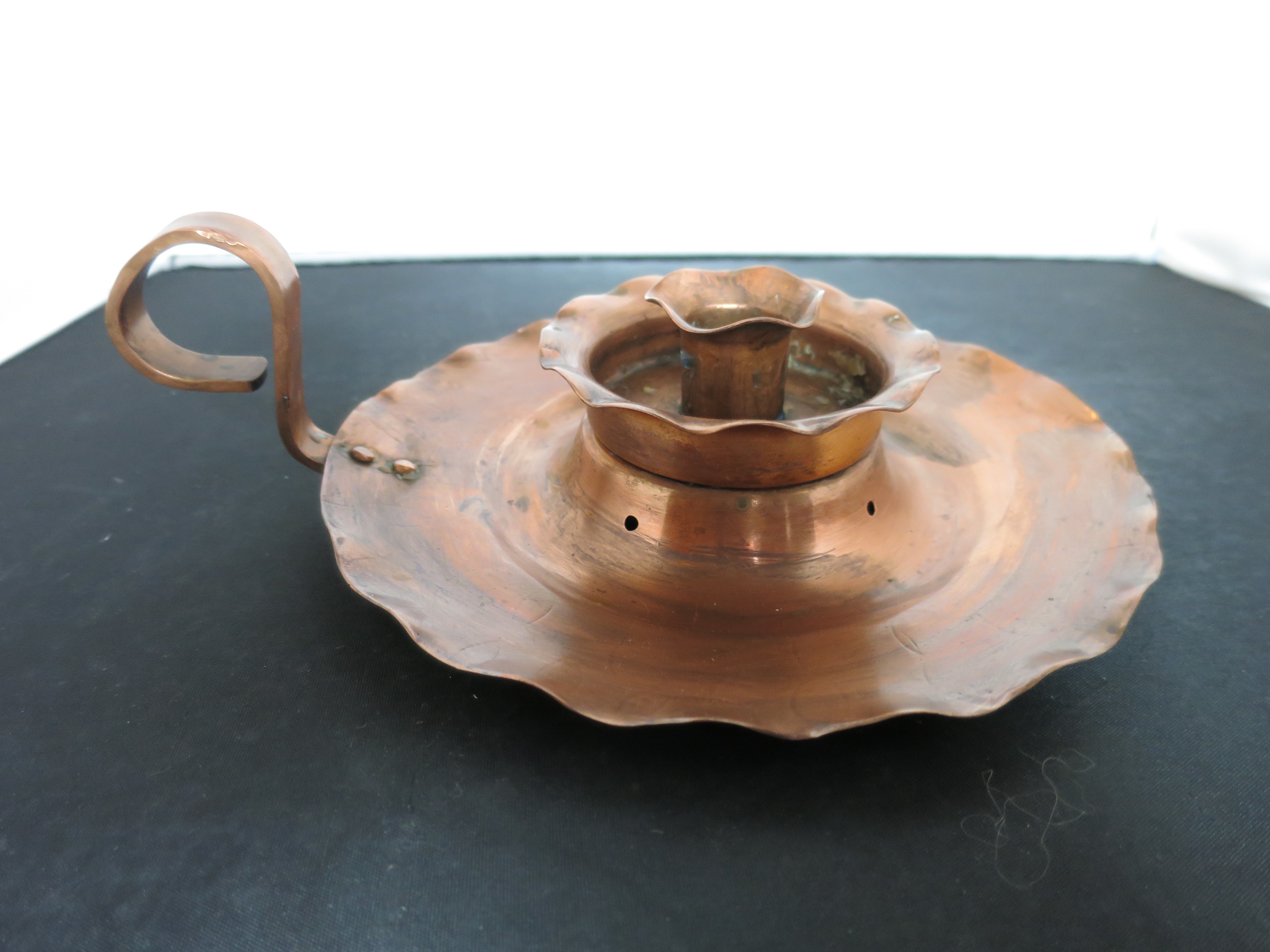 Fantasy Copperware Finger Candlestick Holder Hand Wrought Taper