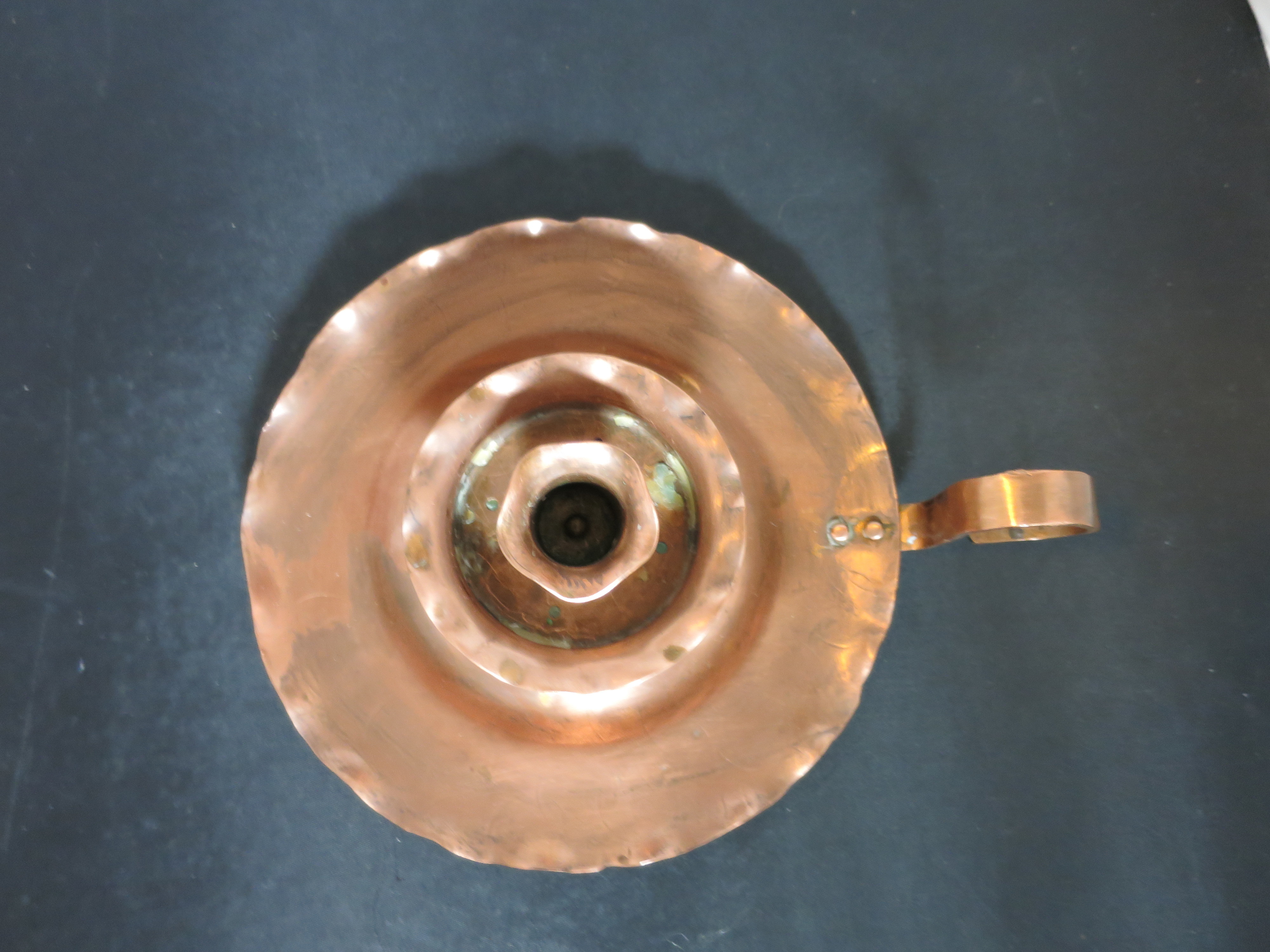 Fantasy Copperware Finger Candlestick Holder Hand Wrought Taper