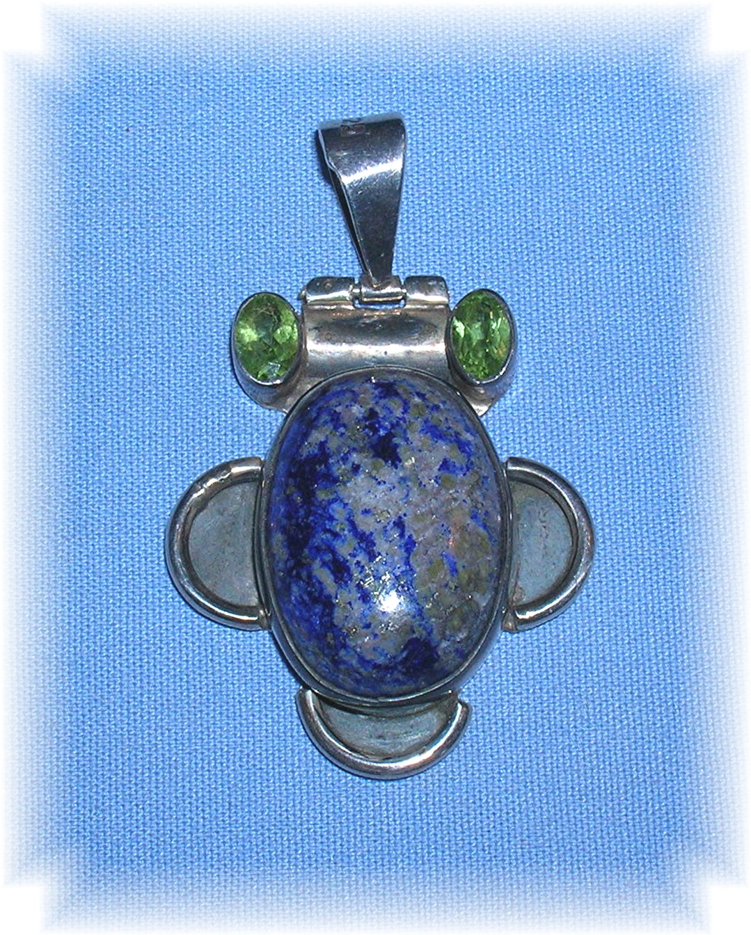 Sterling Silver Blue Lapis & Peridot Pendant