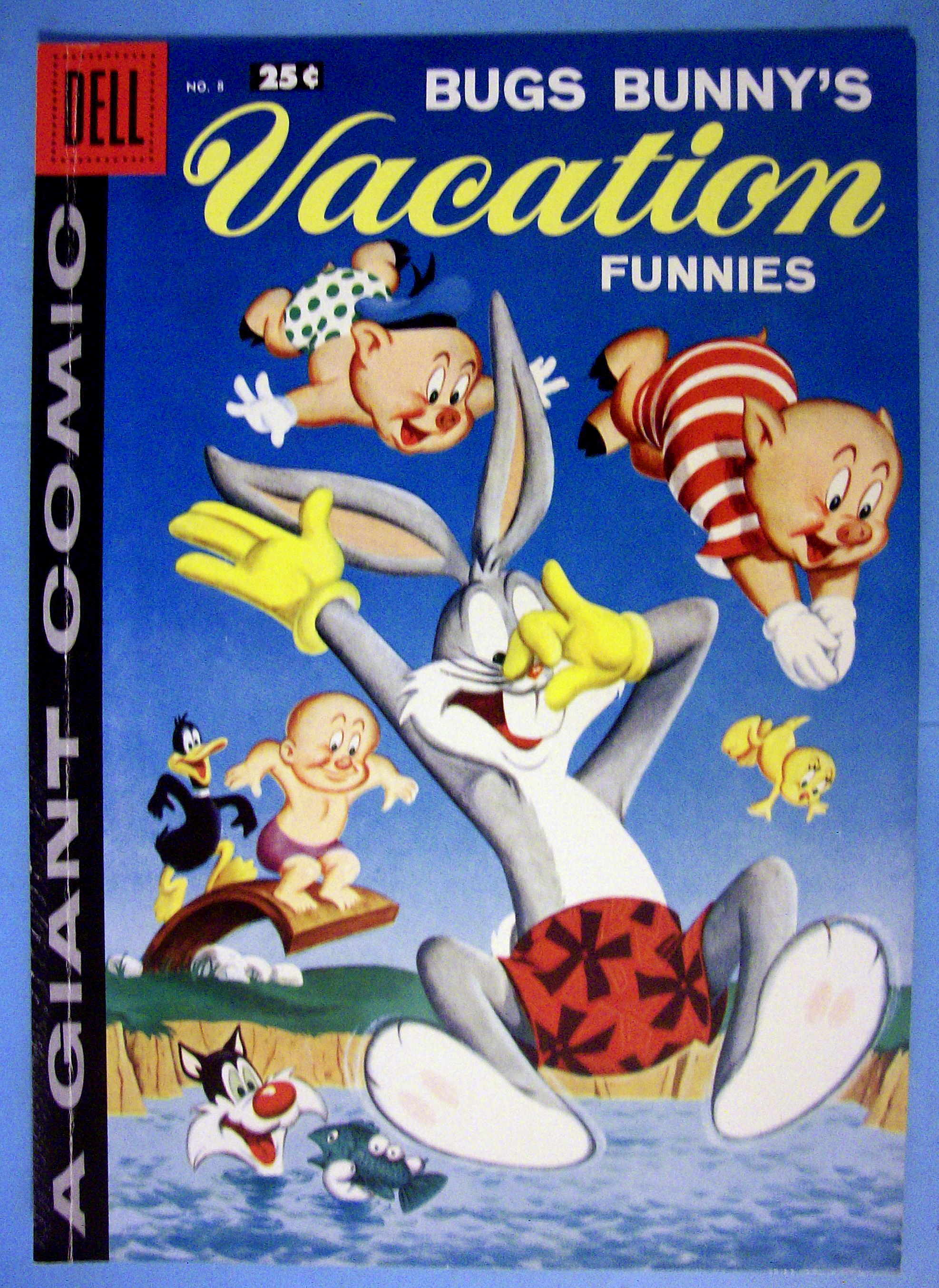 Bugs Bunny's Vacation Funnies Comic Cover #8-1958