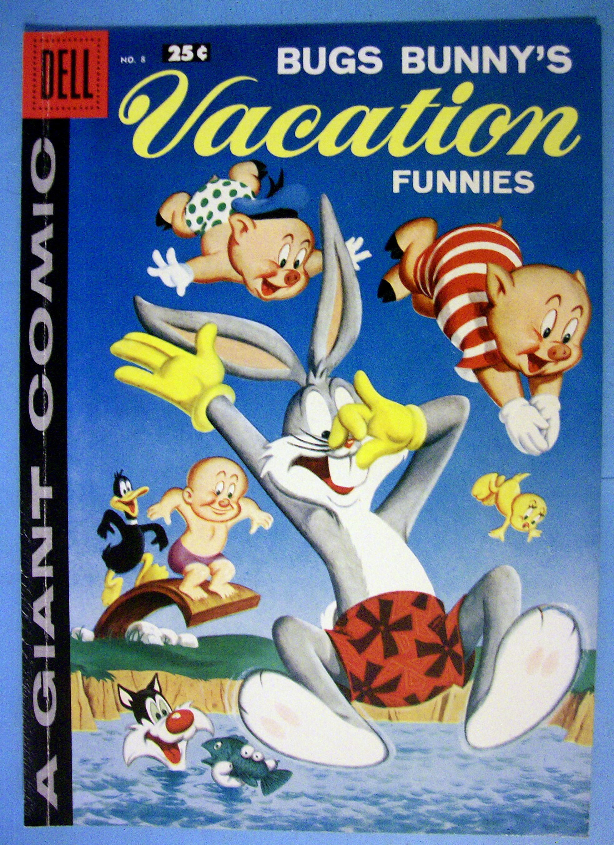 Bugs Bunny's Vacation Funnies Comic Cover #8-1958