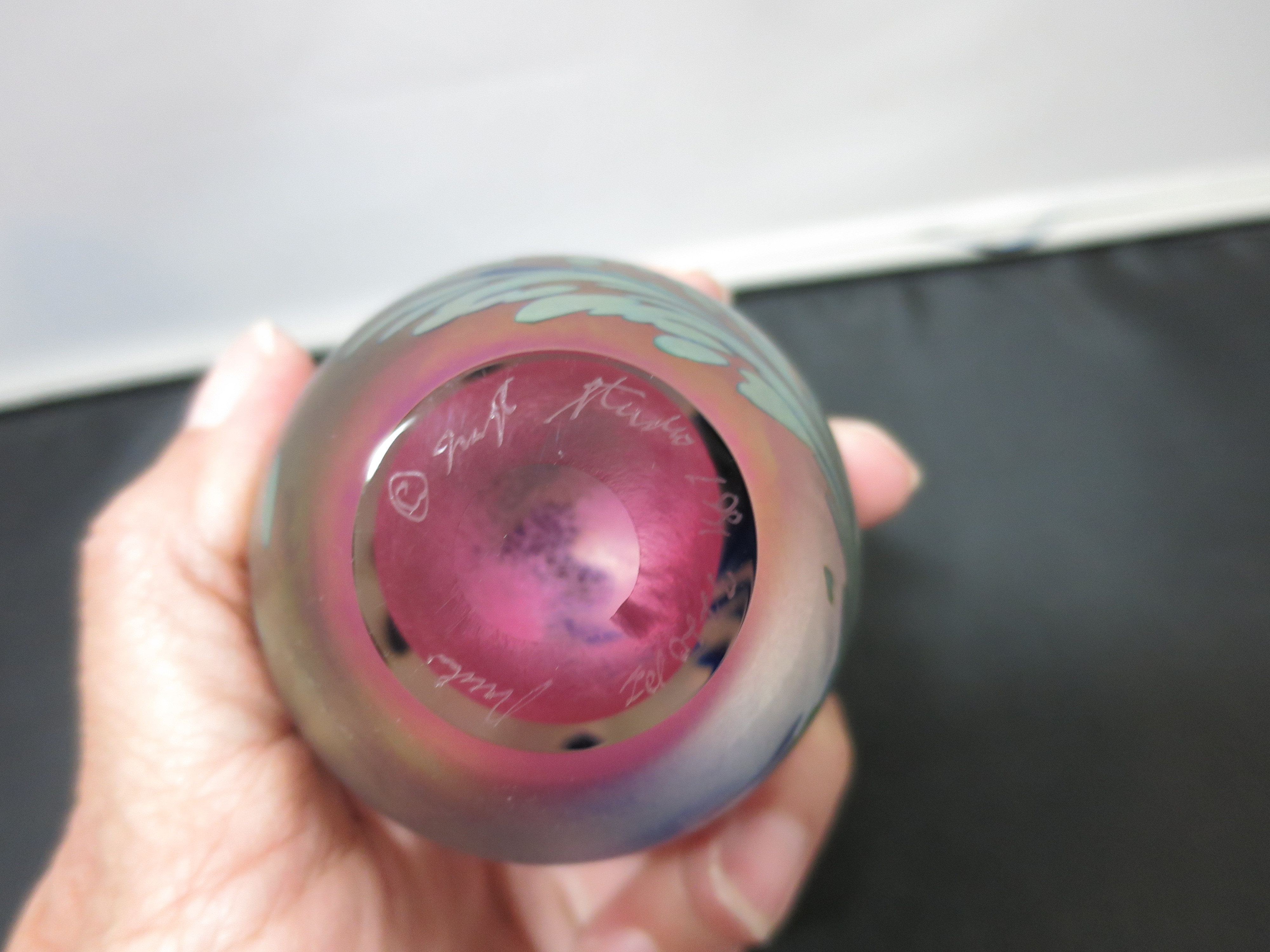 Studio Art Glass signed Paperweight 1991