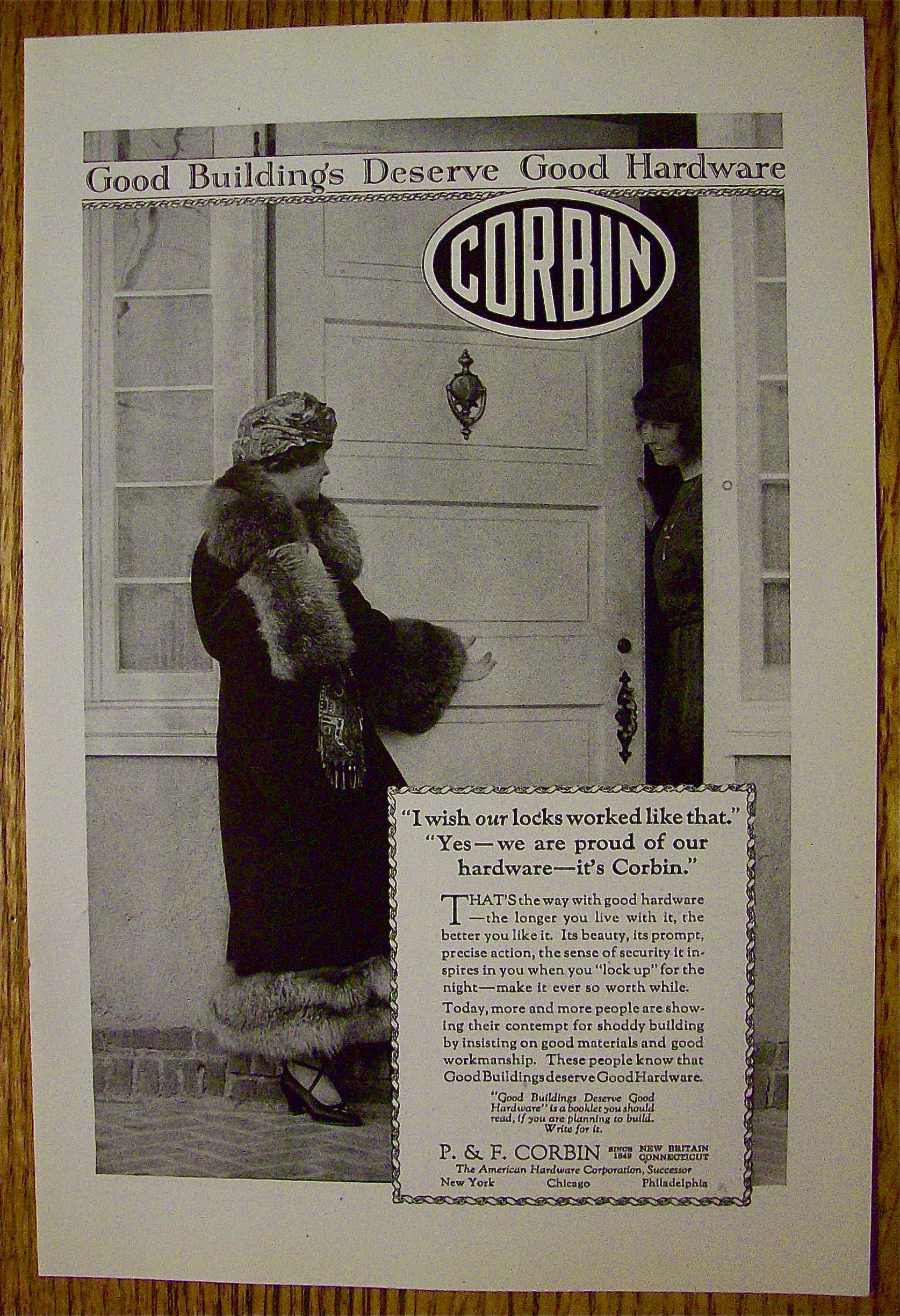1923 Corbin With Woman At The Door