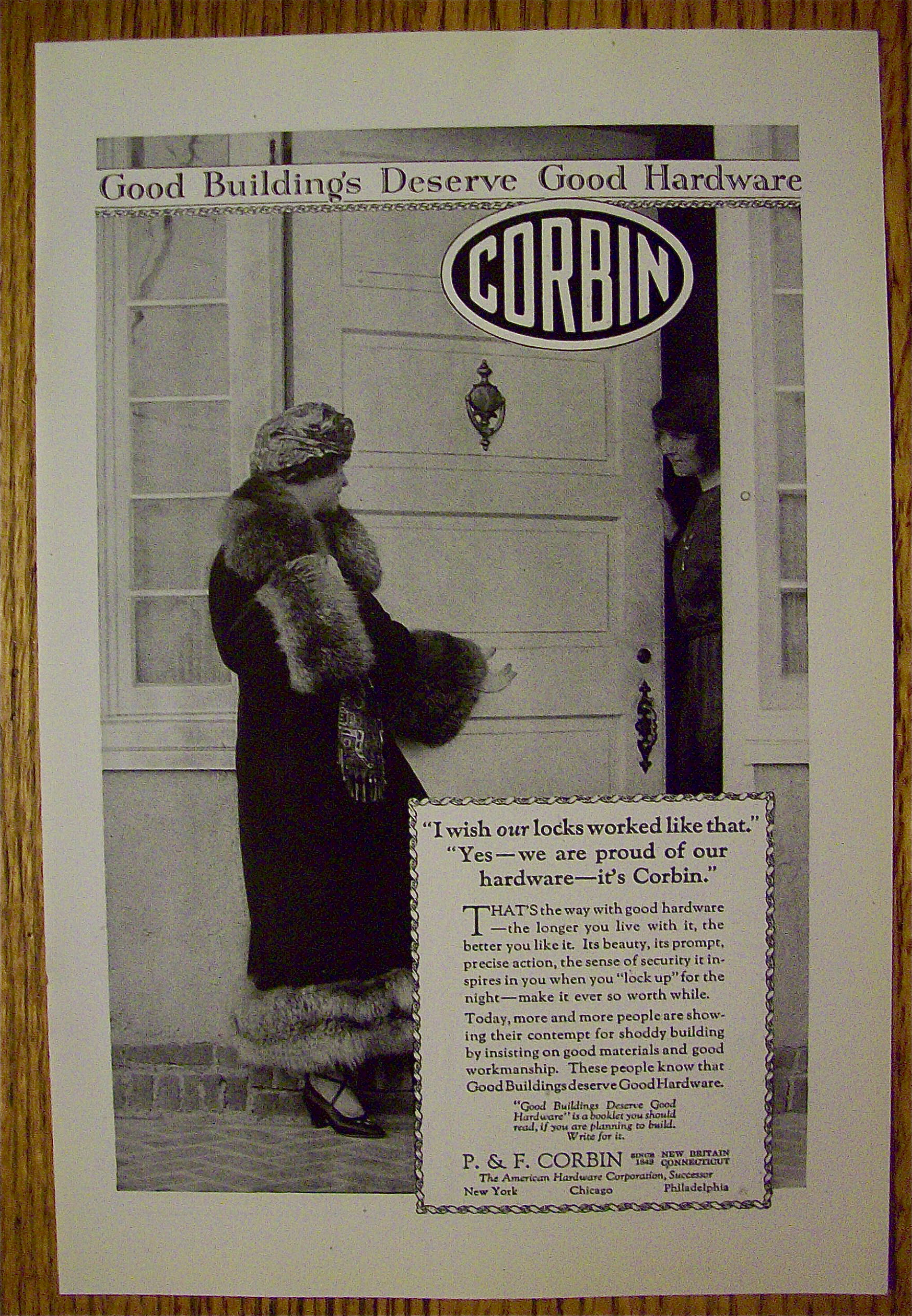 1923 Corbin With Woman At The Door