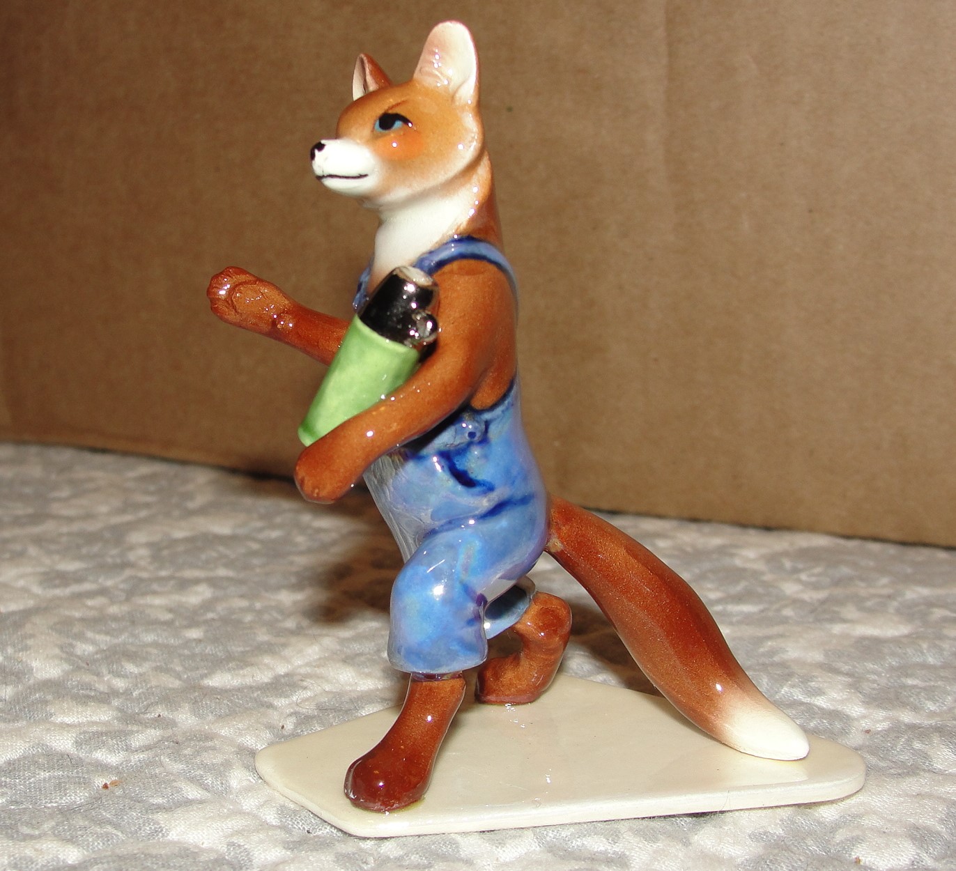 Hagen-Renaker Specialty Baby Fox With Thermos