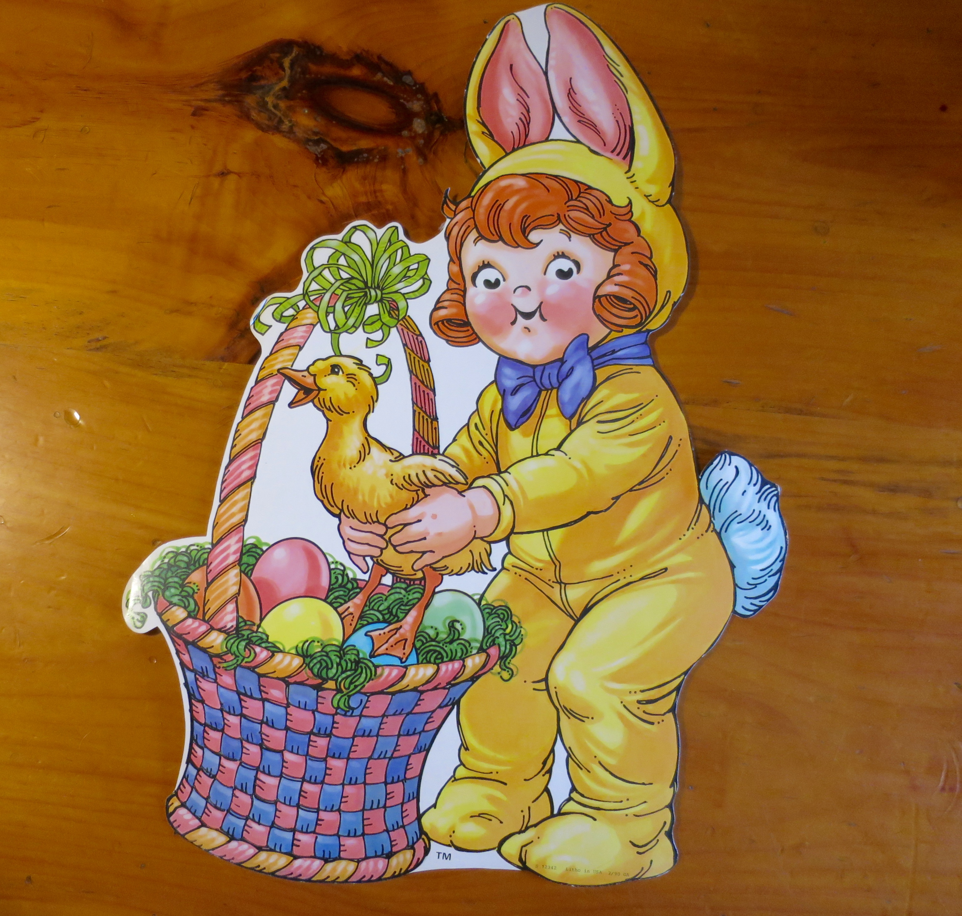 Campbell Soup Kids Easter cardboard sign litho die cut