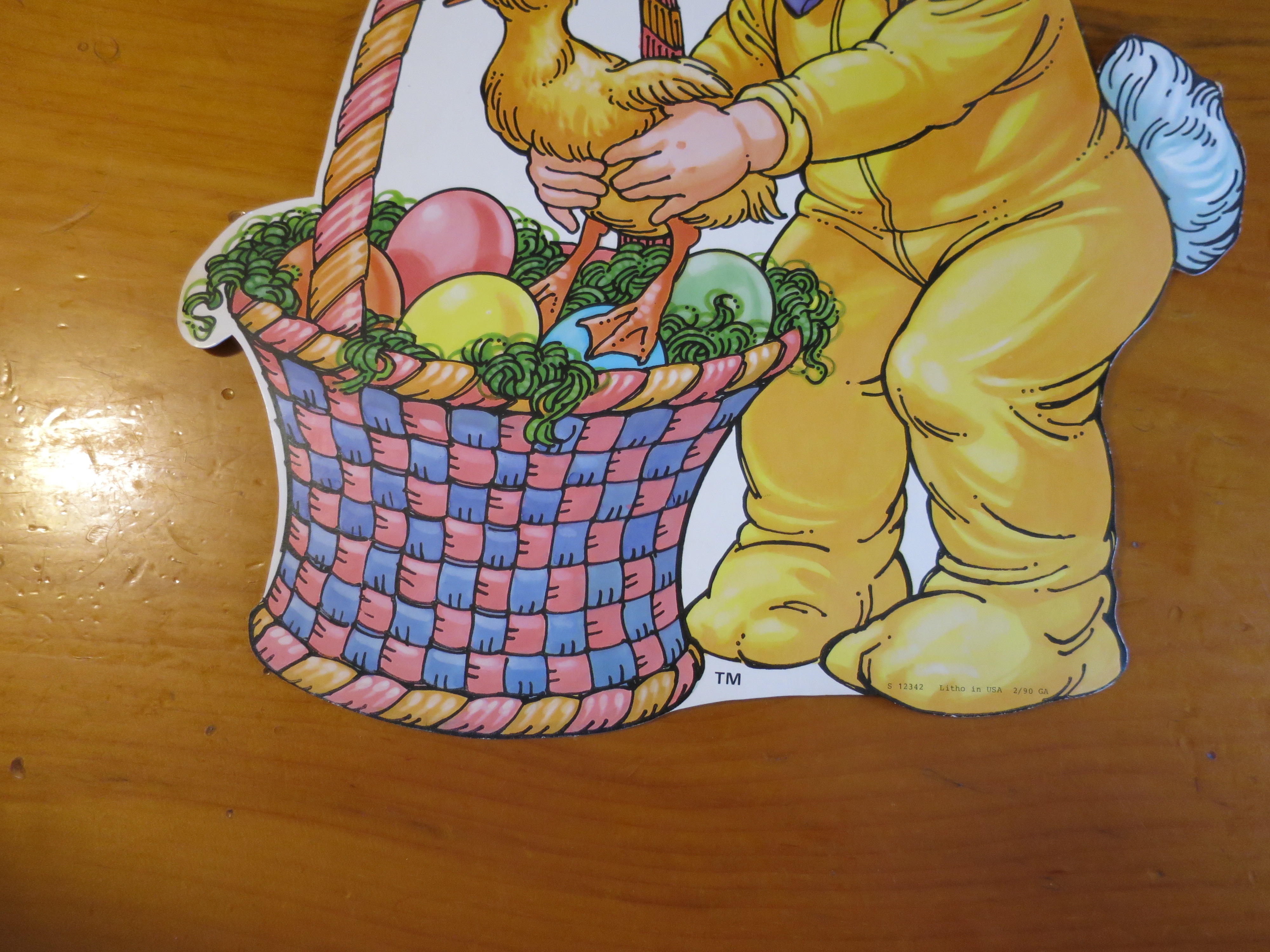 Campbell Soup Kids Easter cardboard sign litho die cut