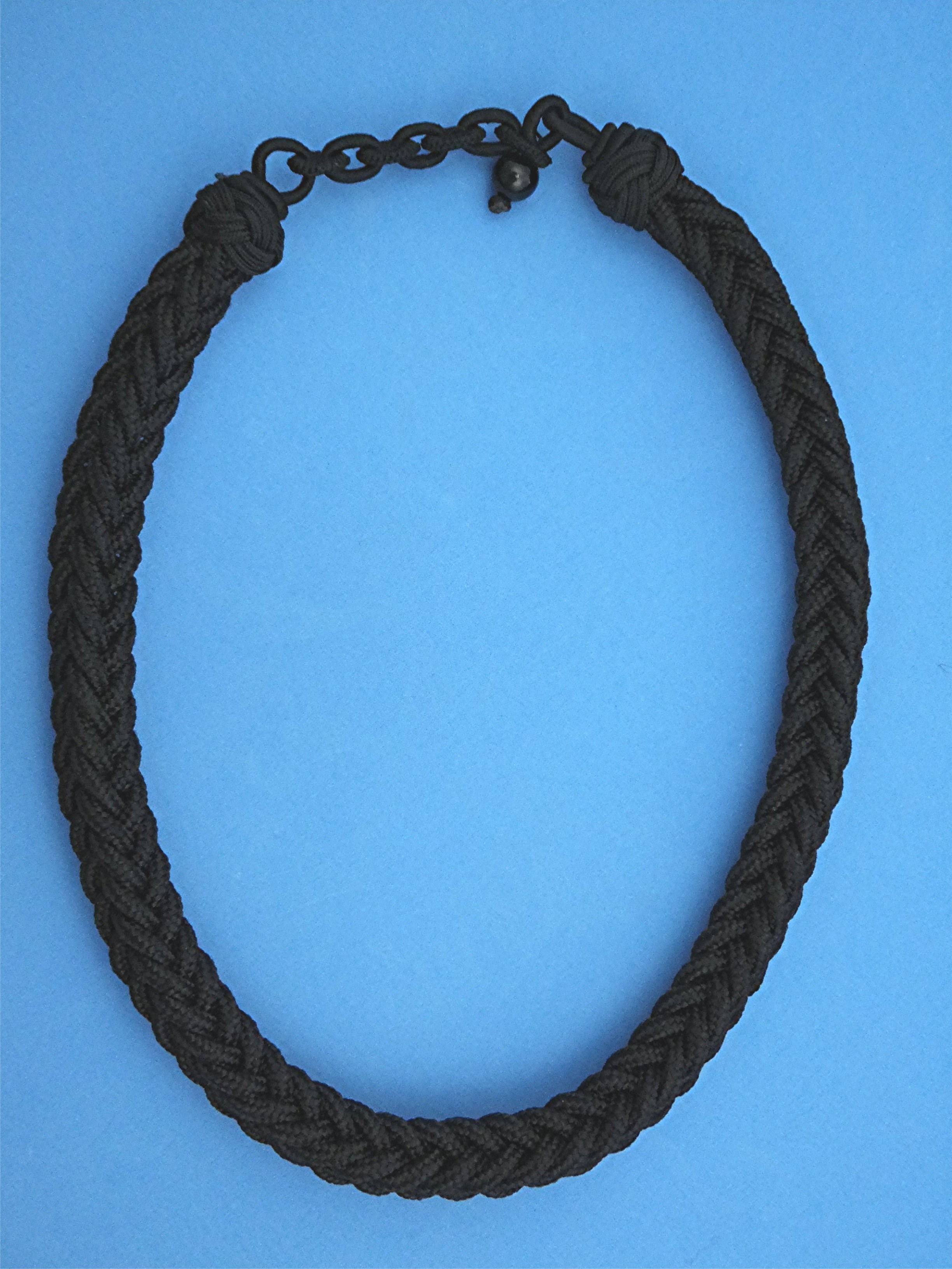Necklace Black Cord Choker Hand Made