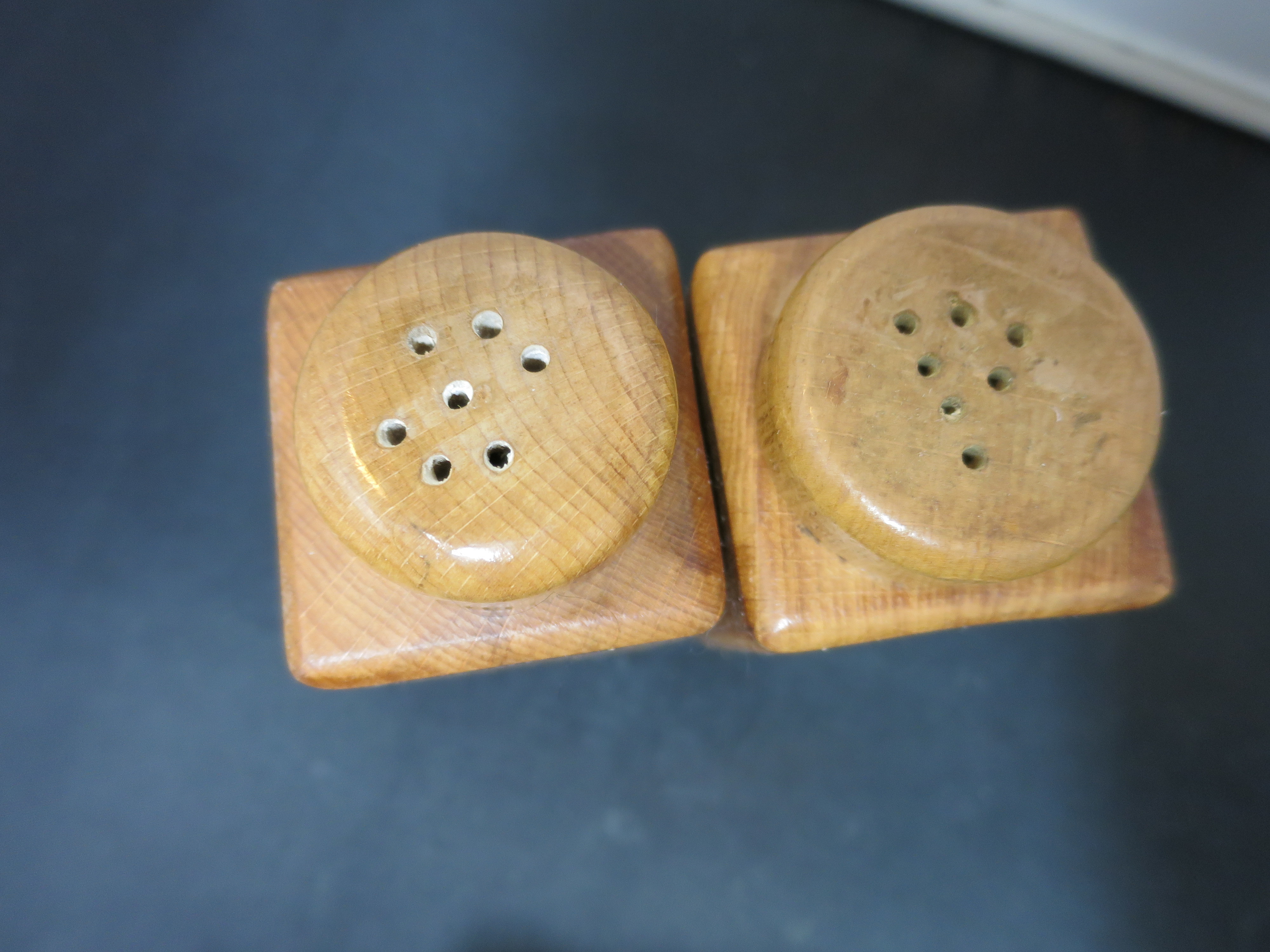 Vintage Rooster Salt and Pepper Shakers Japan Wood Painted 1950s