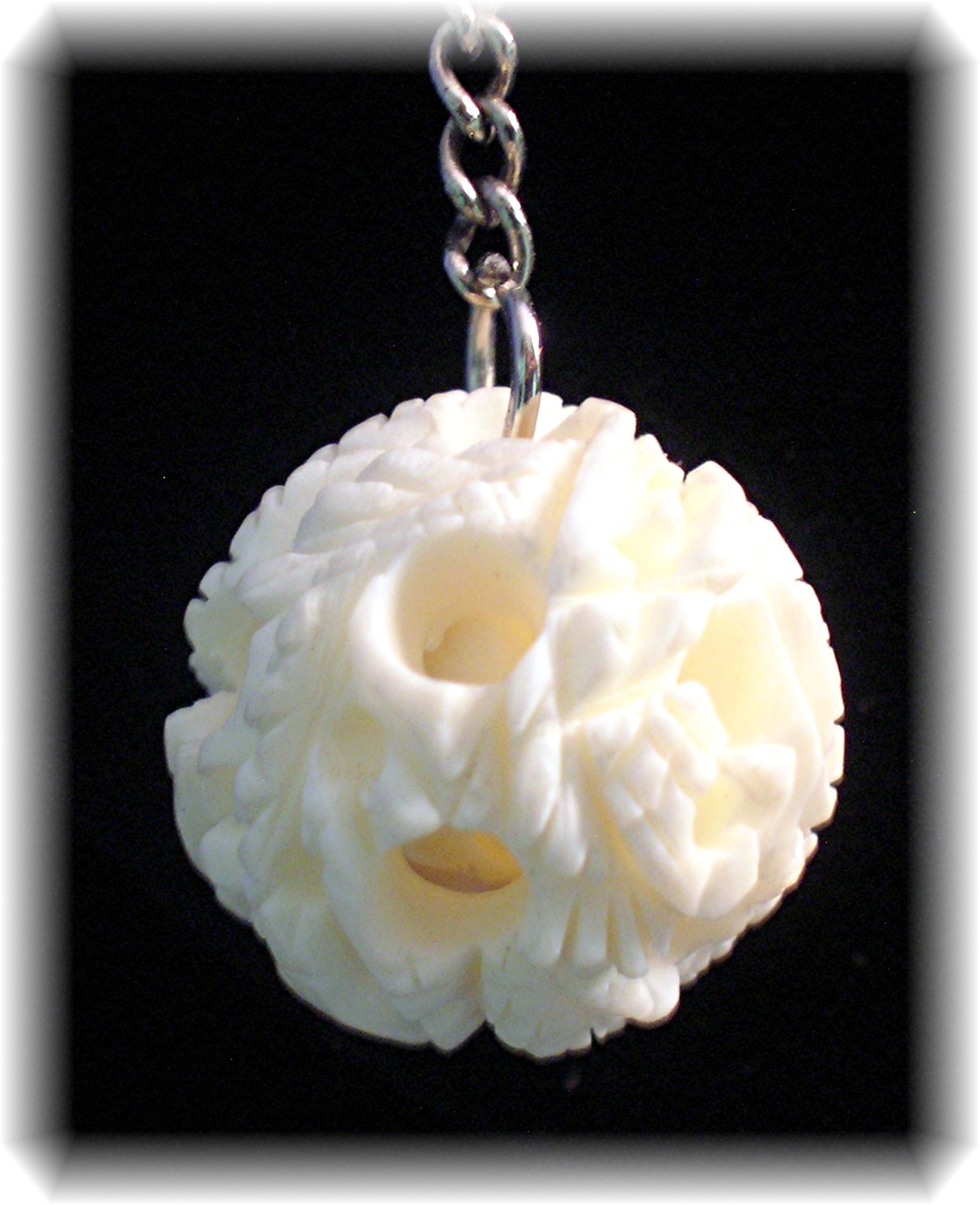 Bone Ivory Hand Carved  Pierced Earrings