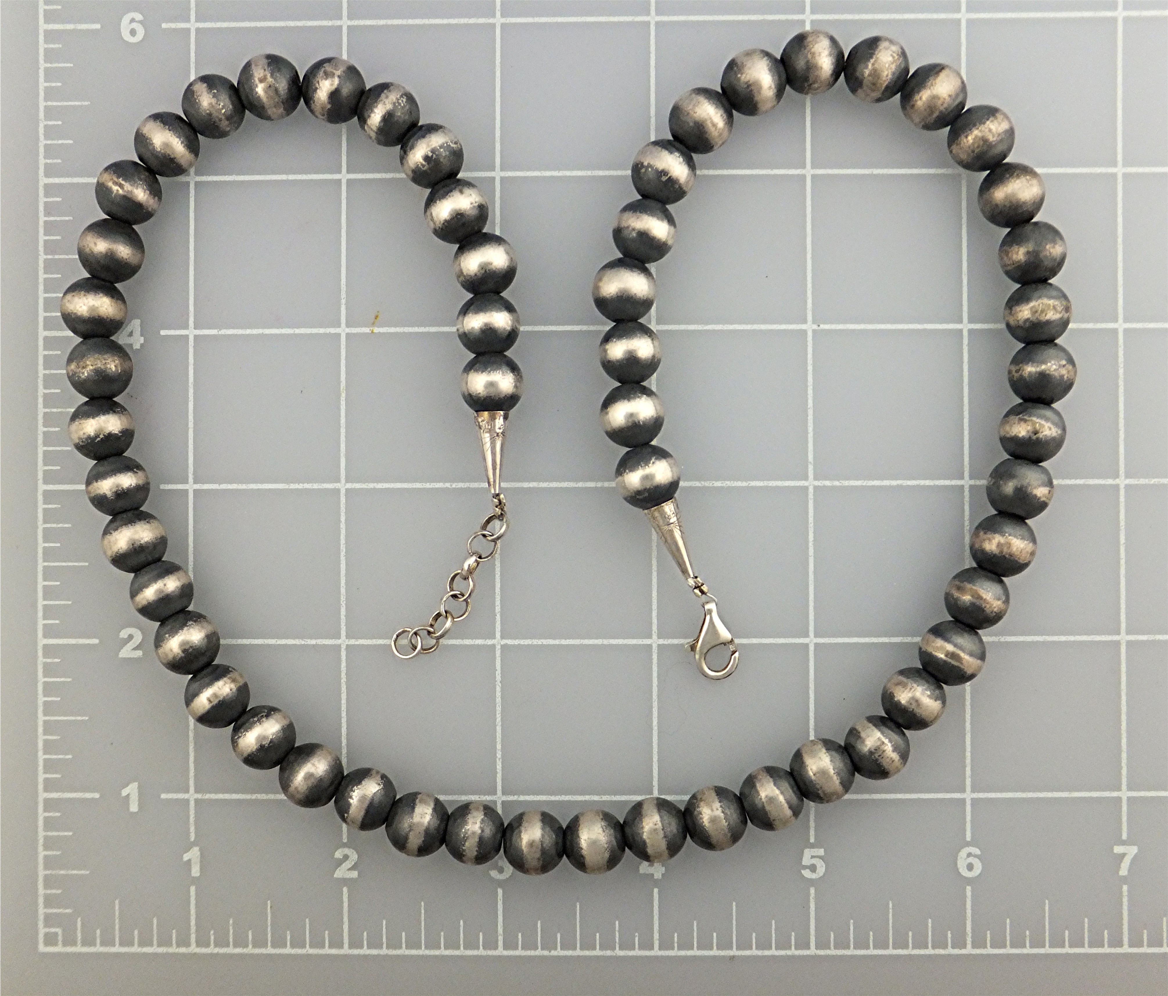 Navajo Pearls Sterling Silver Oxydized Beads