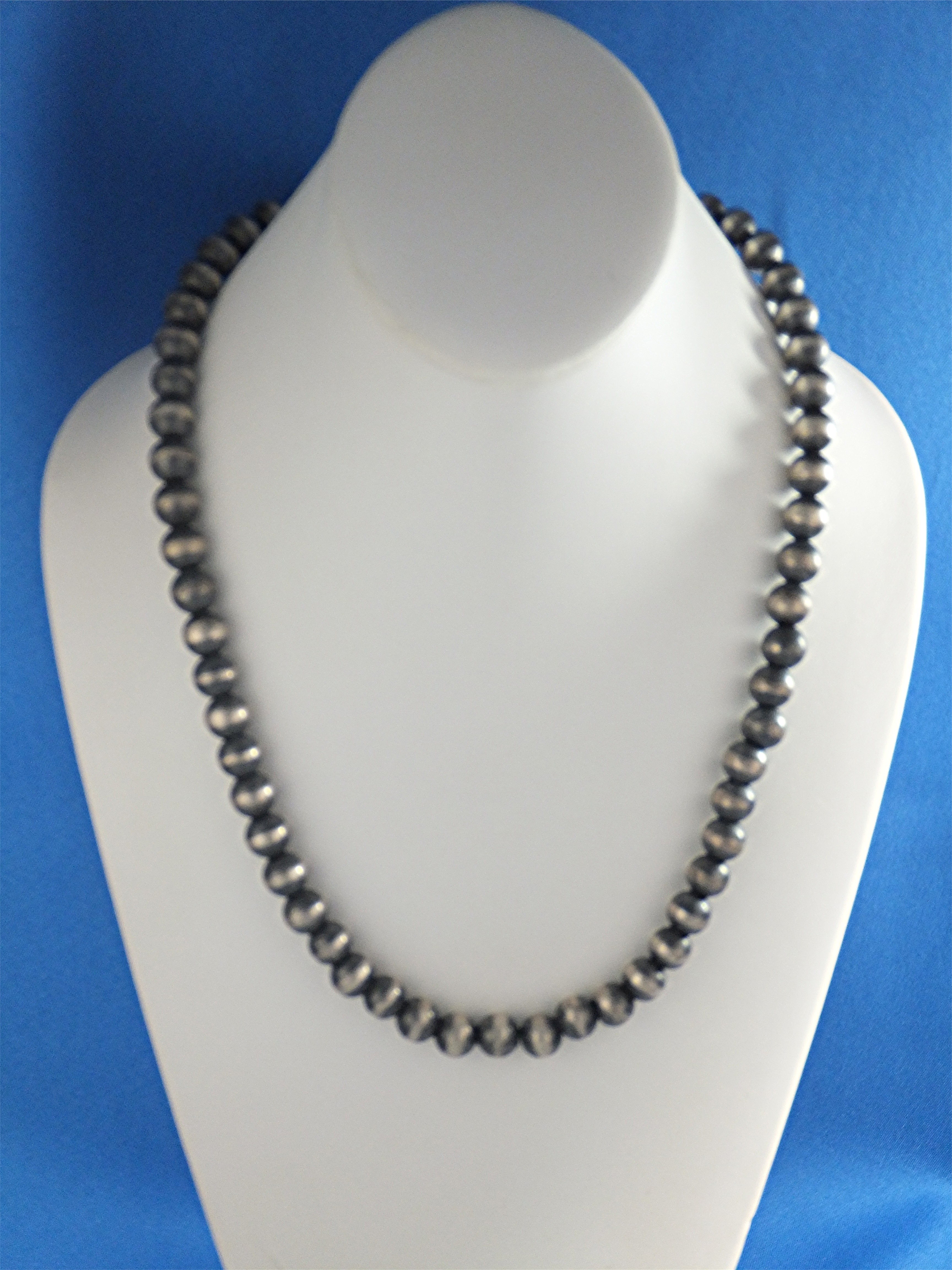Navajo Pearls Sterling Silver Oxydized Beads