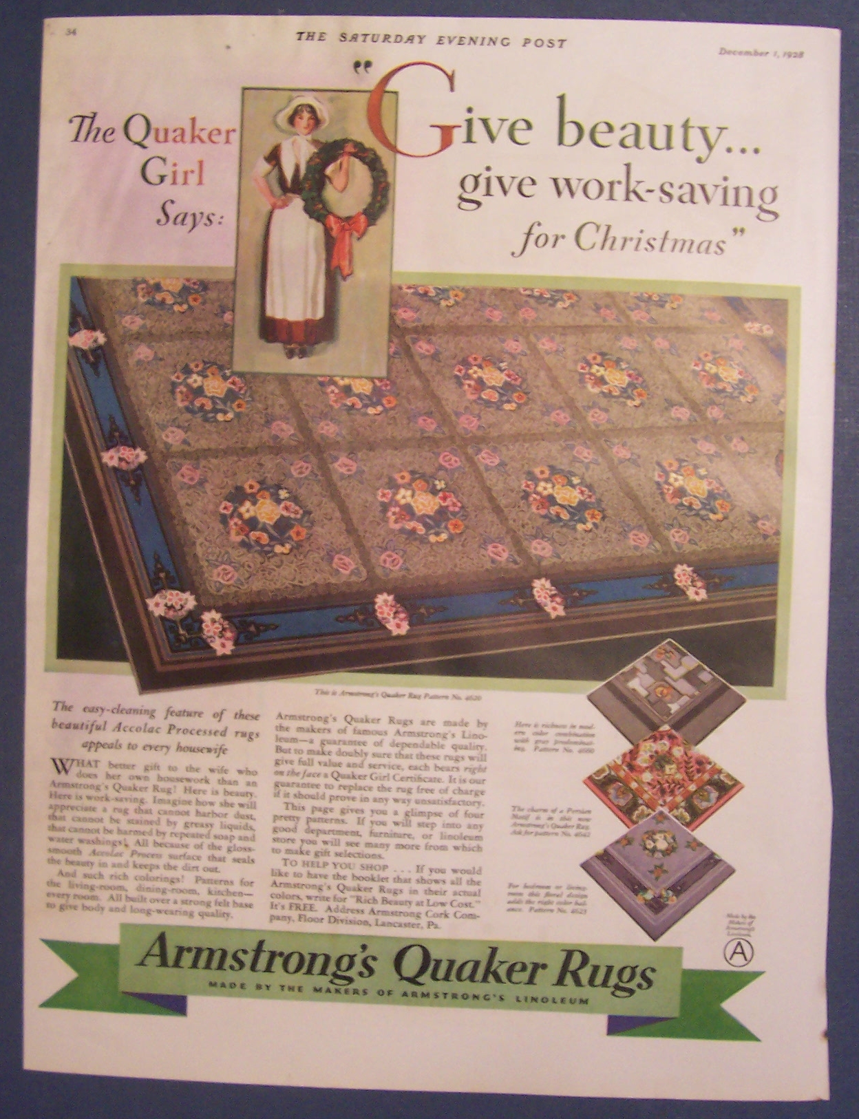 1928  Armstrong's  Quaker  Rugs