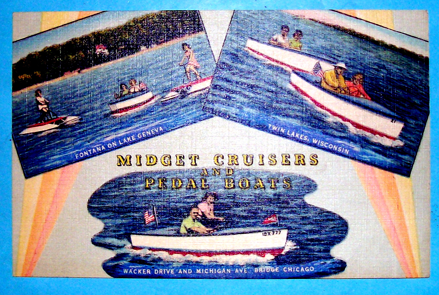 Midget Cruisers & Pedal Boats Postcard