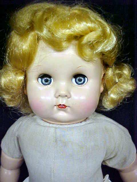 Mama Doll Big Eyes Blonde Saran Wig