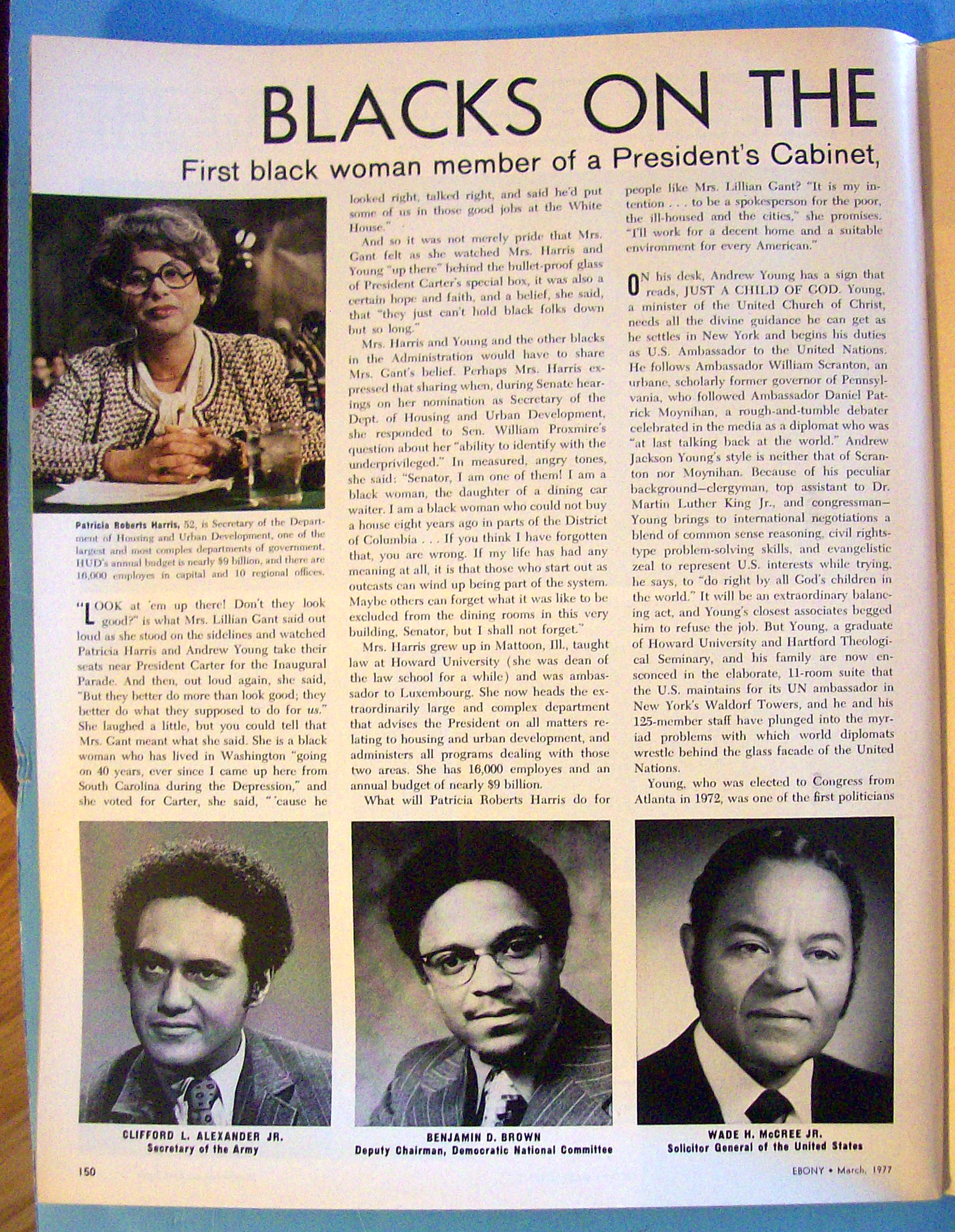 Ebony Magazine-March 1977-Blacks On The Carter Team