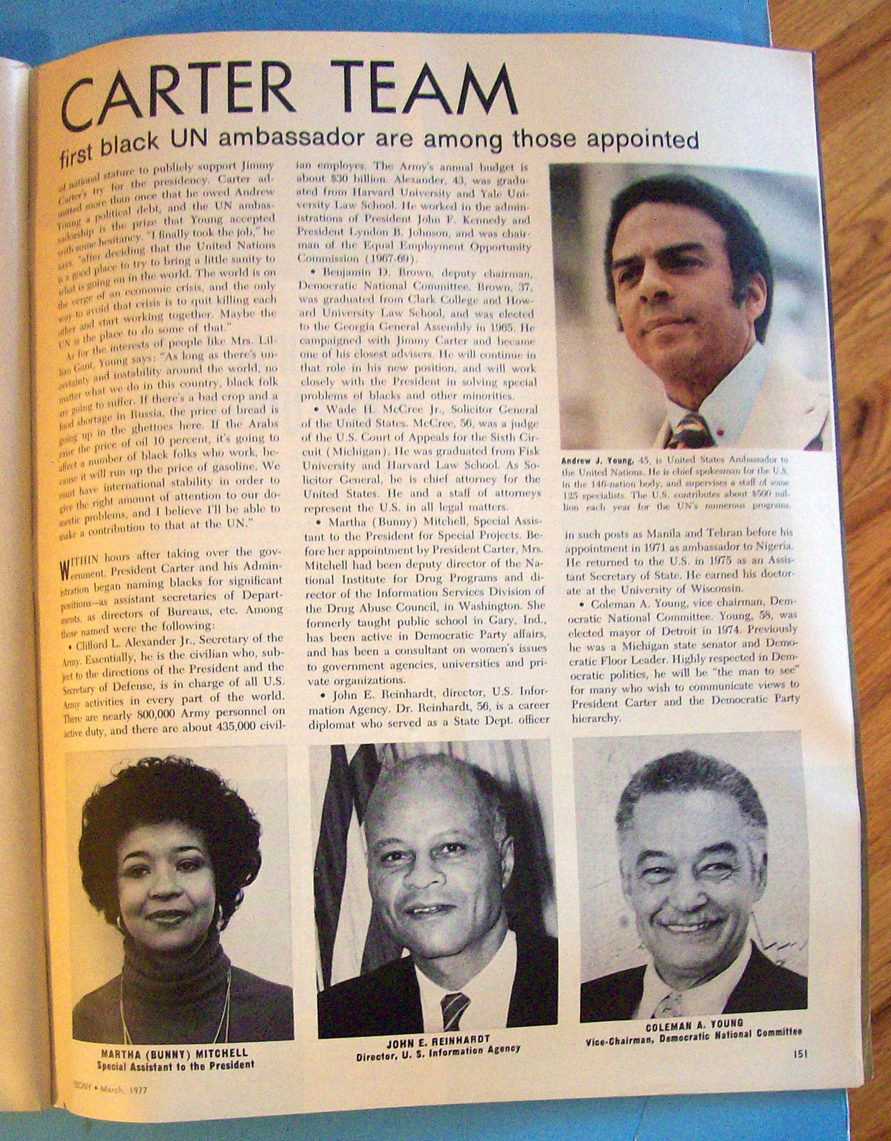 Ebony Magazine-March 1977-Blacks On The Carter Team