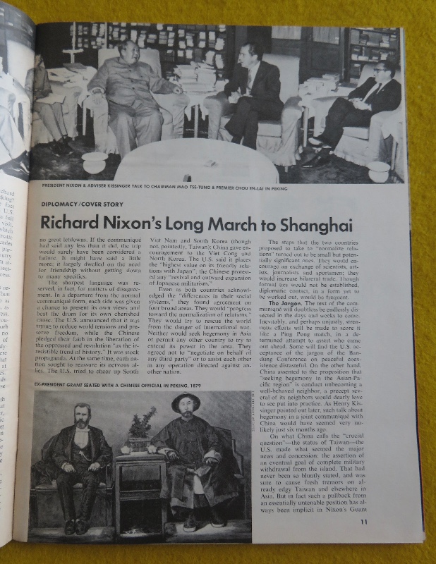 Time Magazine March 6, 1972 Nixon's China Odyssey