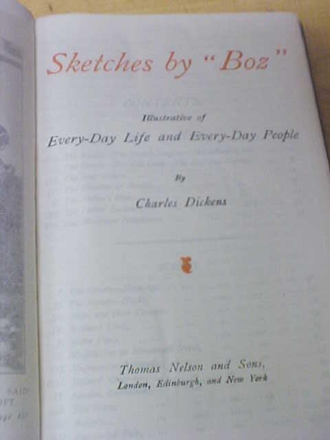 Dickens Sketches by Boz Leather 1900's