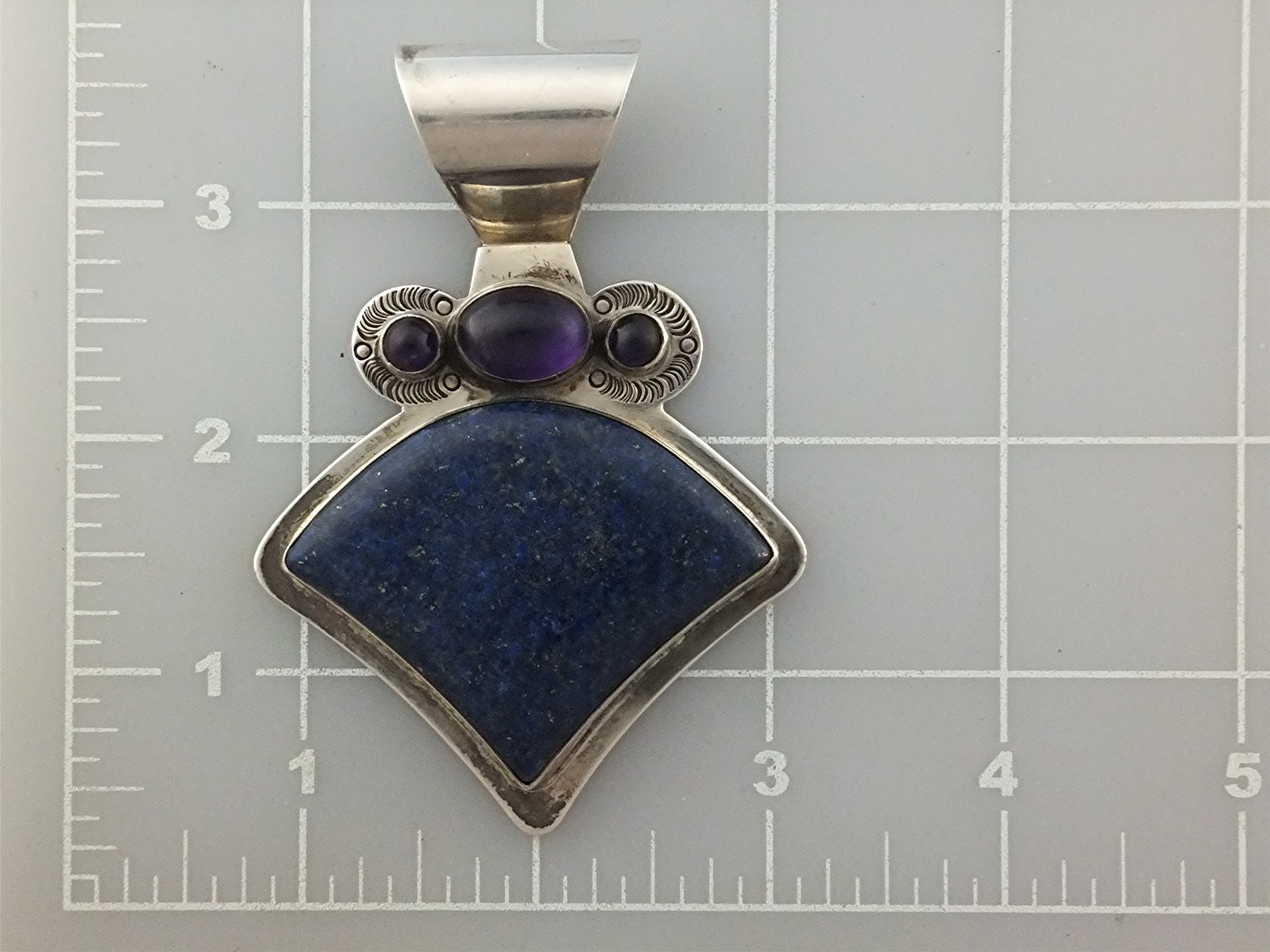 David Troutman Lapis Amethyst Sterling Silver Pendant