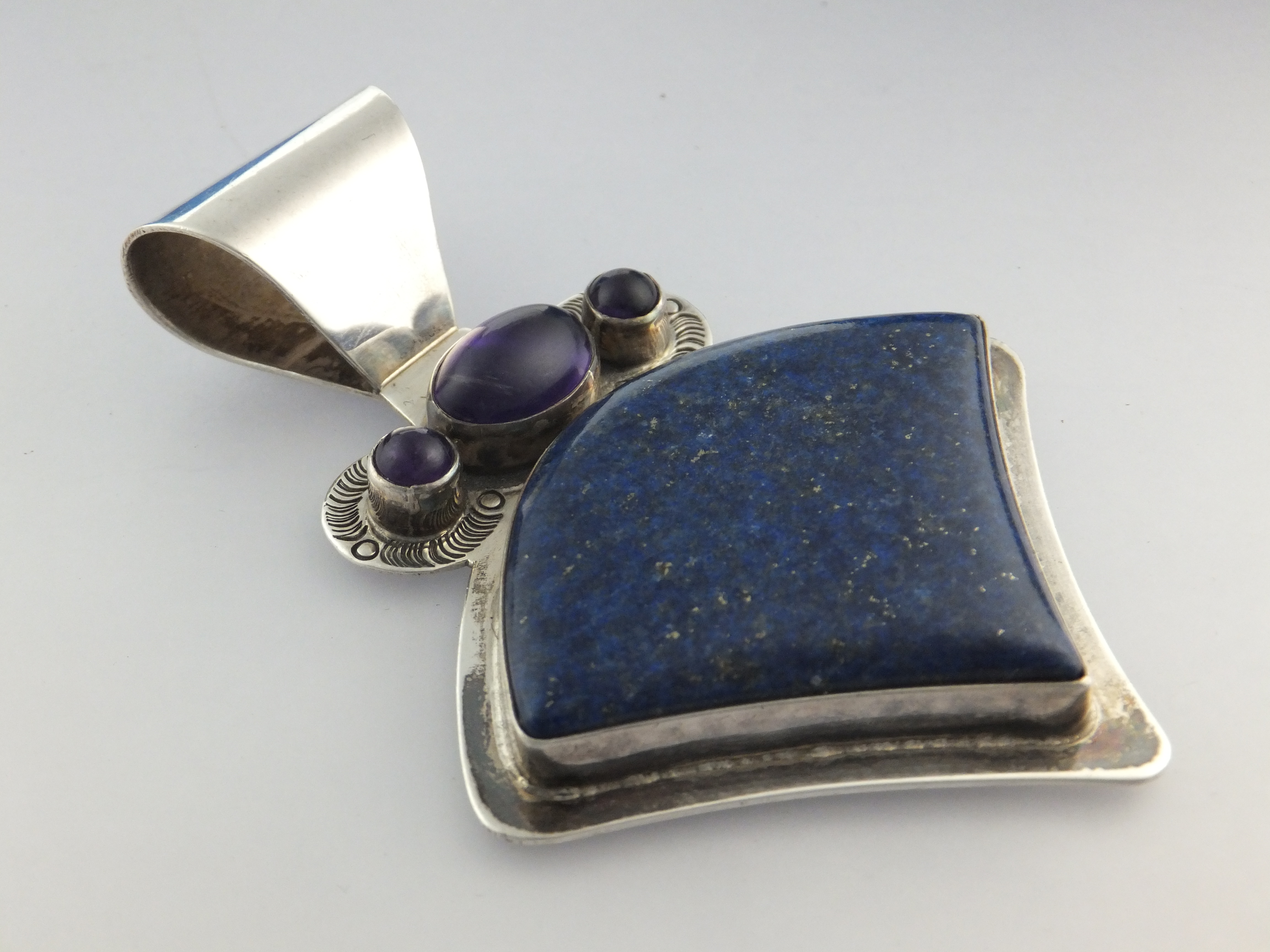 David Troutman Lapis Amethyst Sterling Silver Pendant