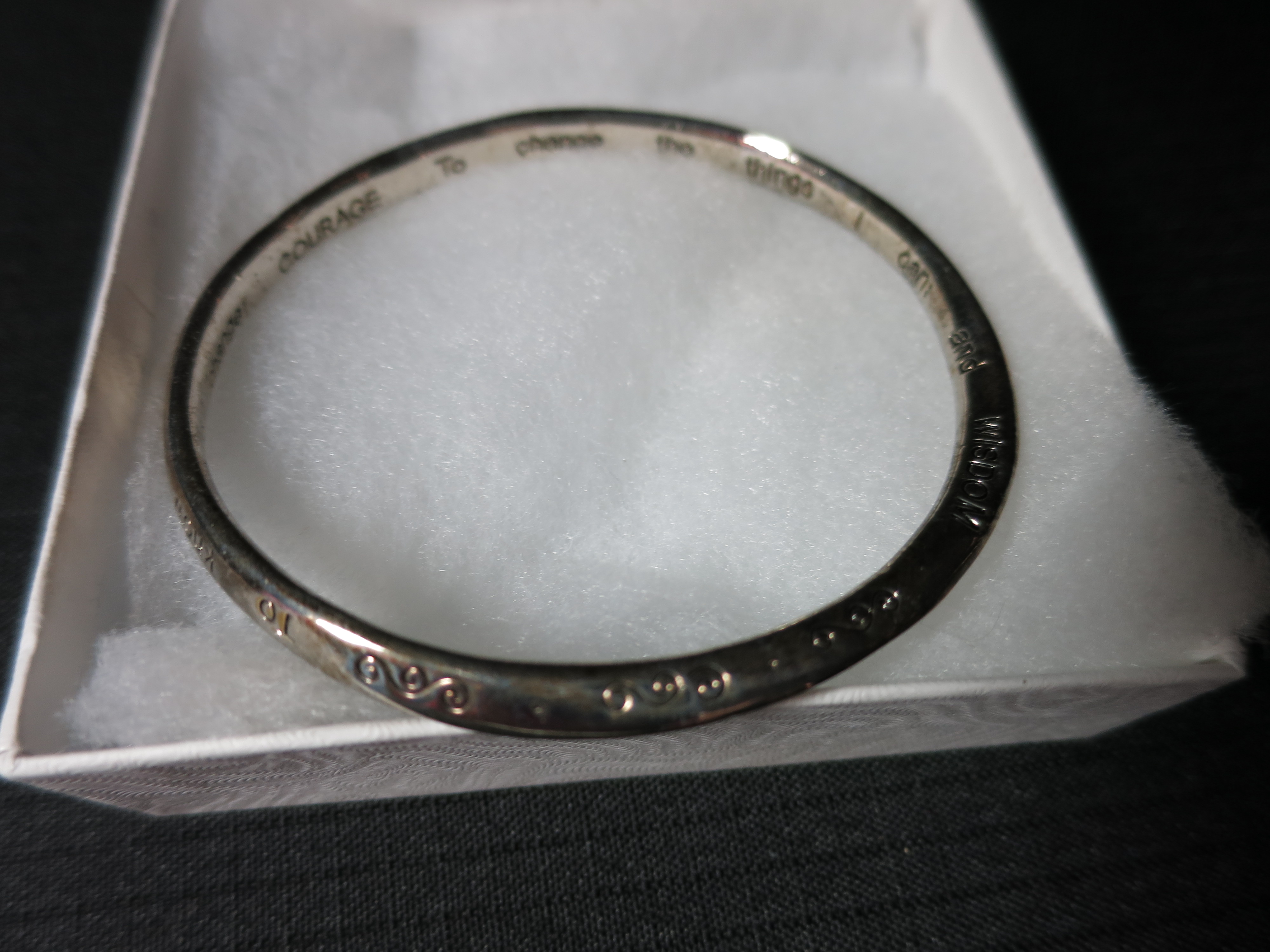 Silver Serenity Prayer bangle bracelet