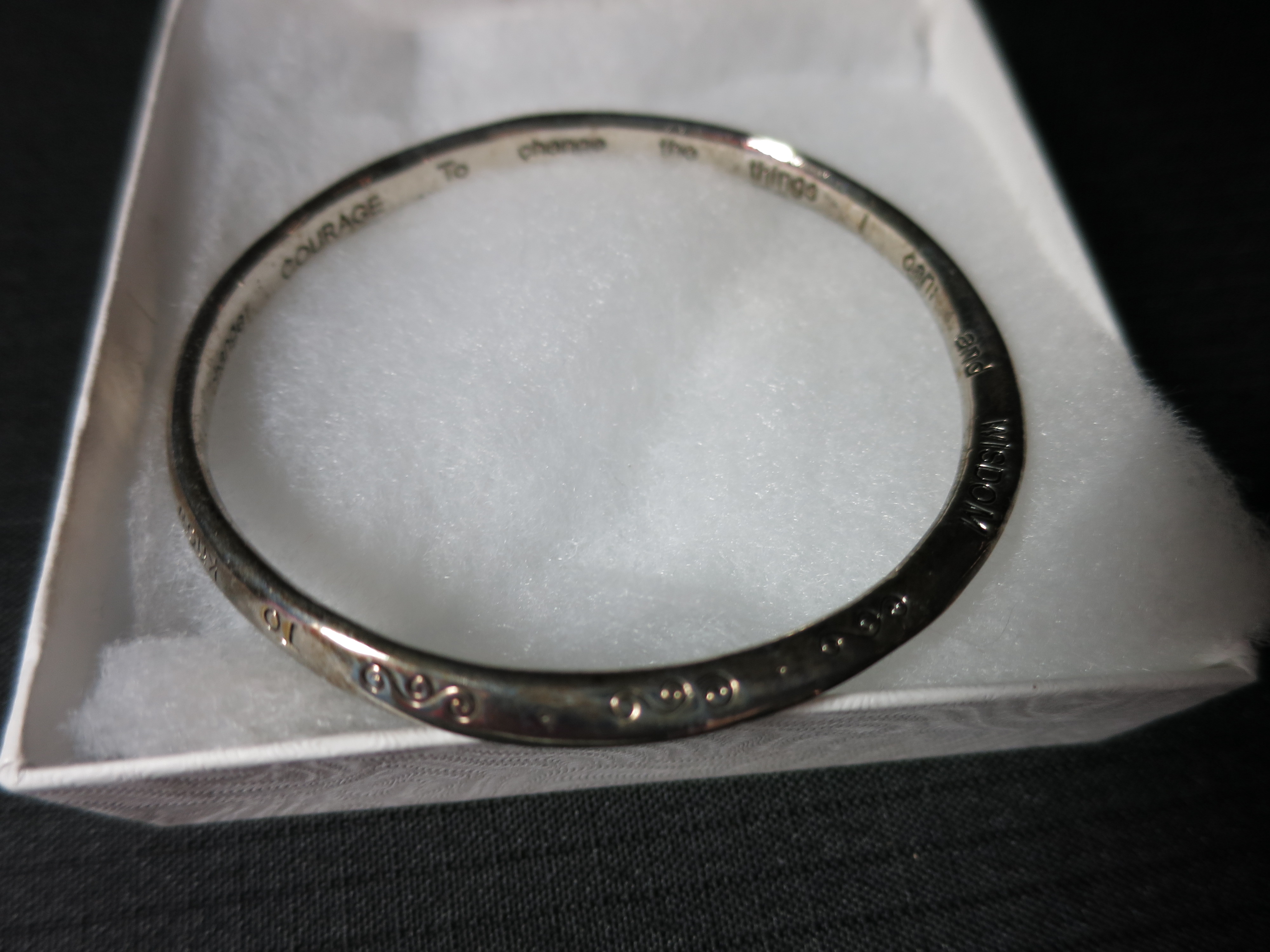 Silver Serenity Prayer bangle bracelet